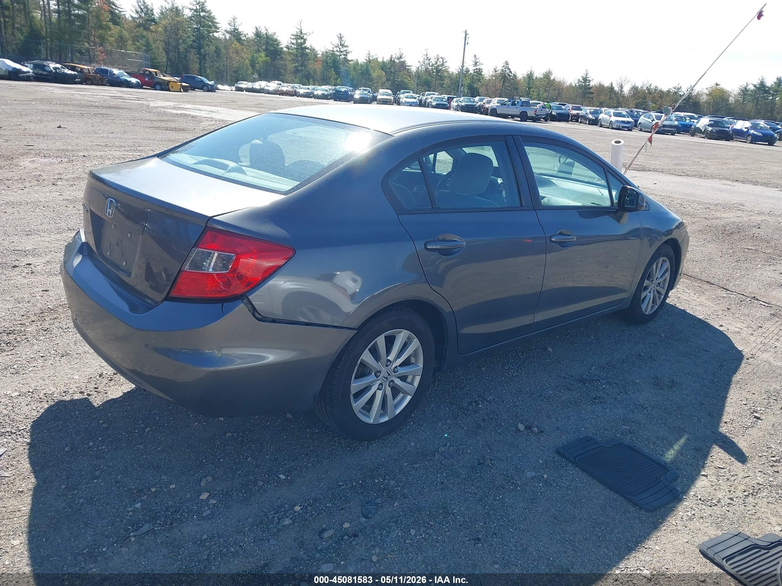 2012 Honda Civic Ex Gray vin: 19XFB2F84CE324688