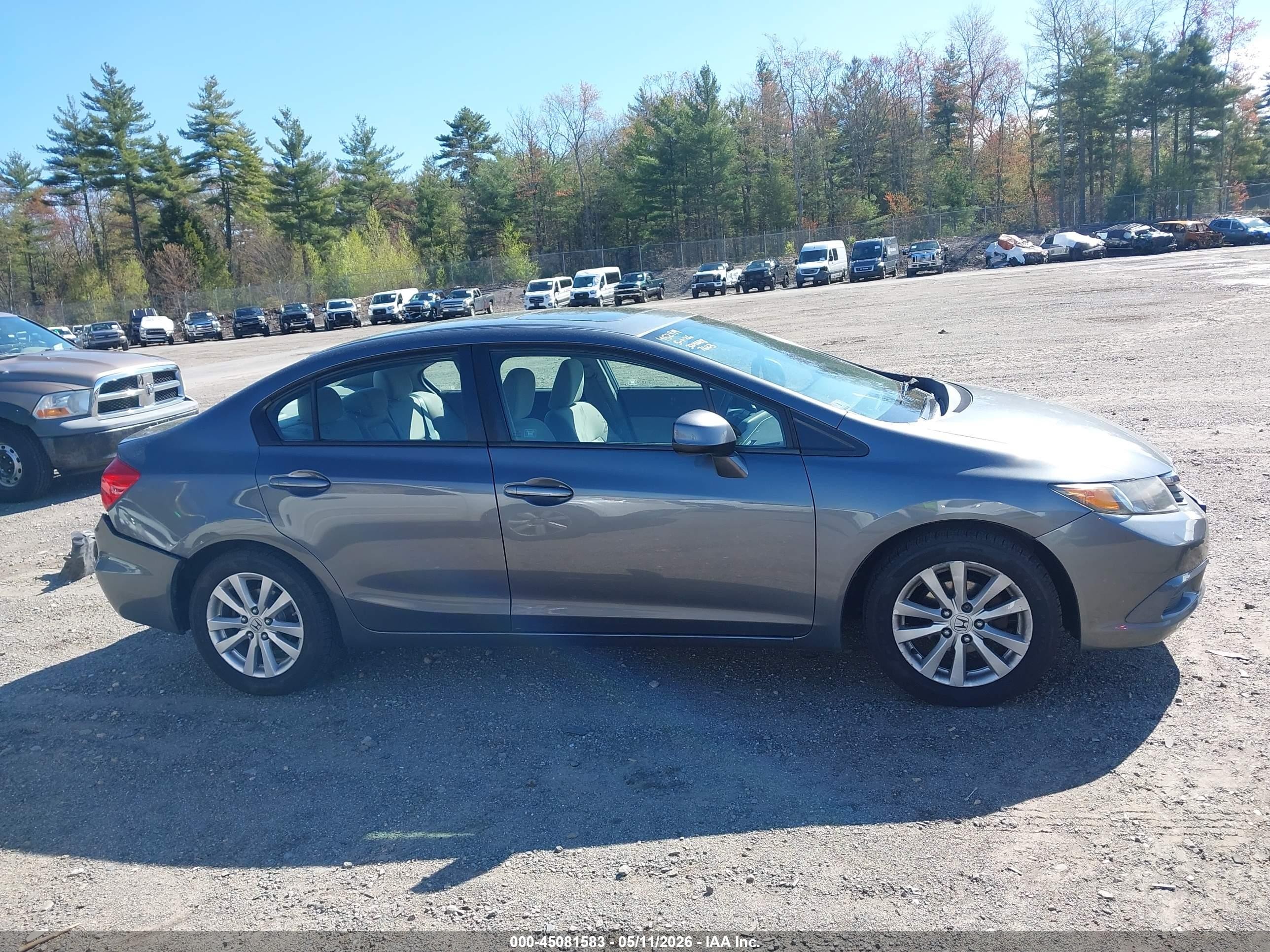 2012 Honda Civic Ex Gray vin: 19XFB2F84CE324688