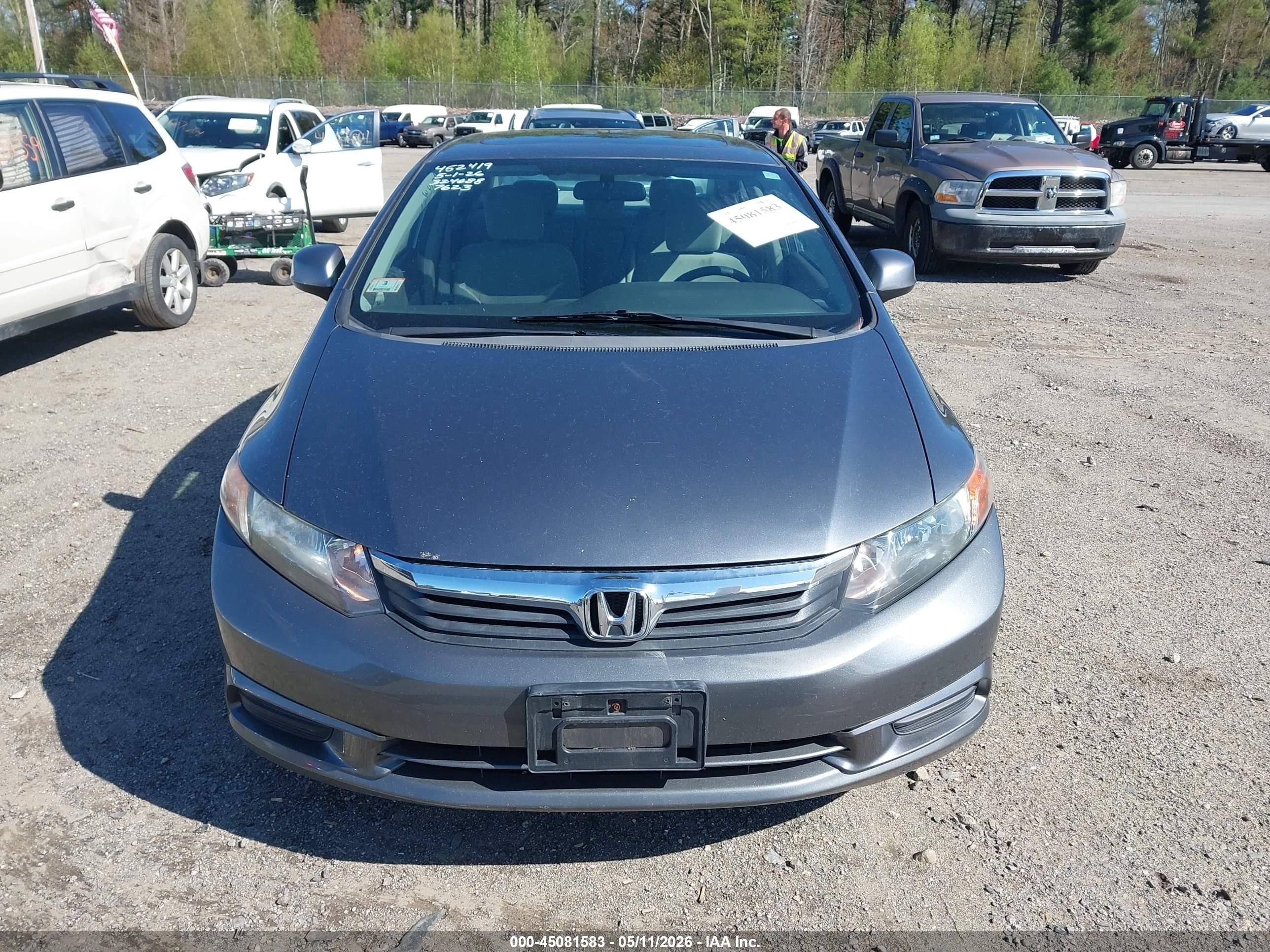 2012 Honda Civic Ex Gray vin: 19XFB2F84CE324688