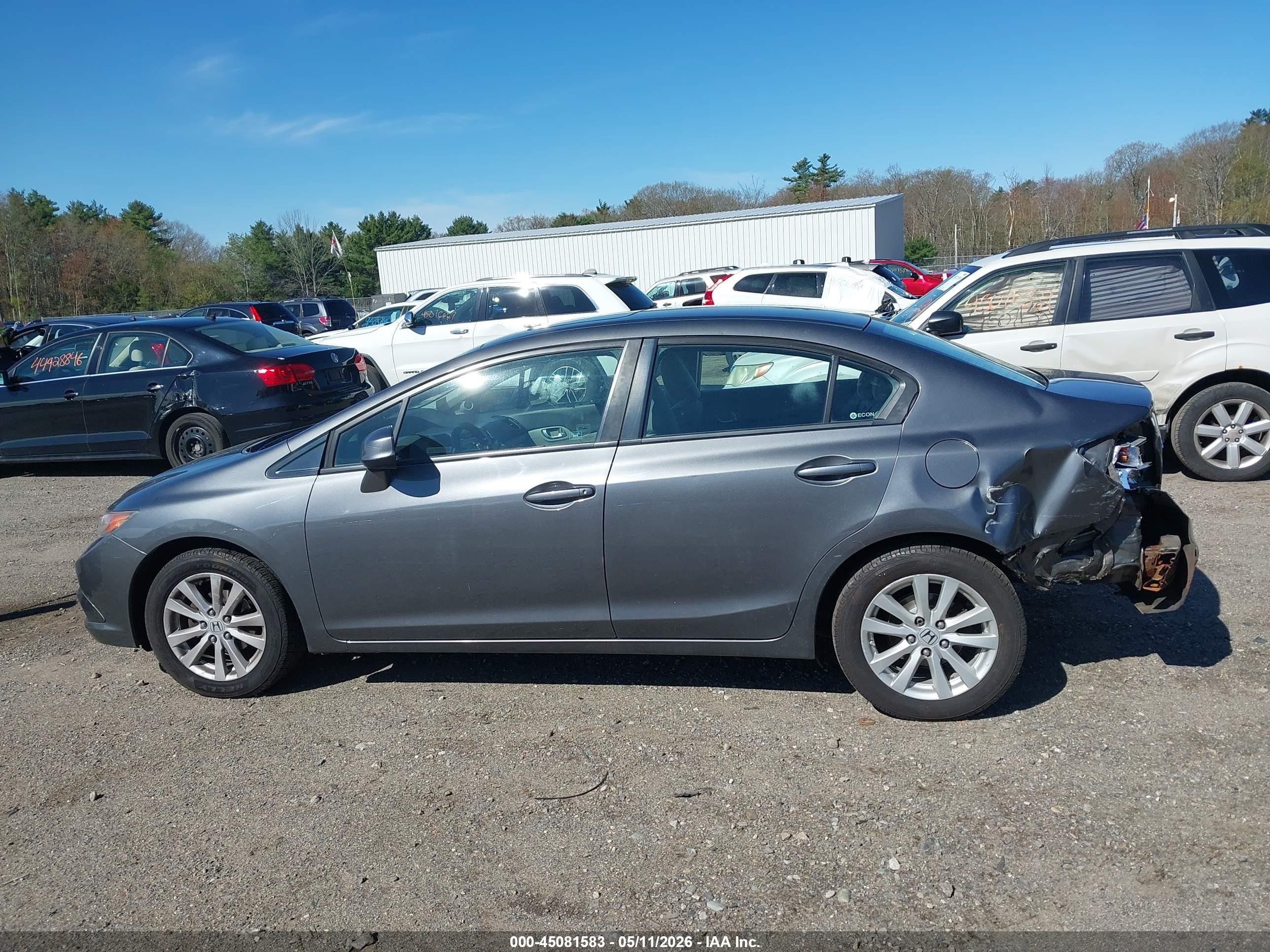 2012 Honda Civic Ex Gray vin: 19XFB2F84CE324688