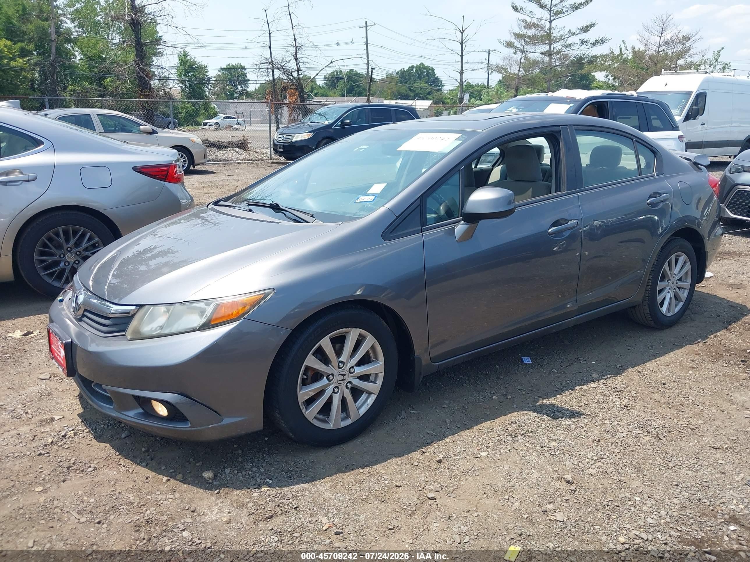 2012 Honda Civic Ex Gray vin: 19XFB2F84CE348750