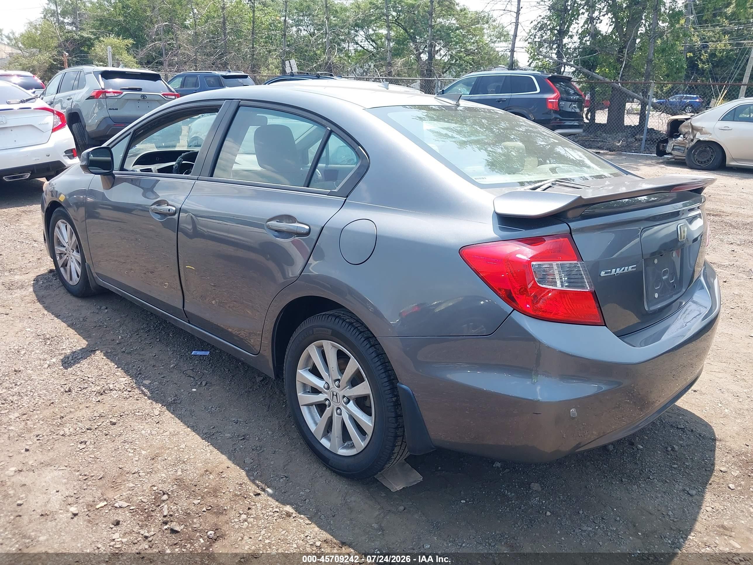 2012 Honda Civic Ex Gray vin: 19XFB2F84CE348750