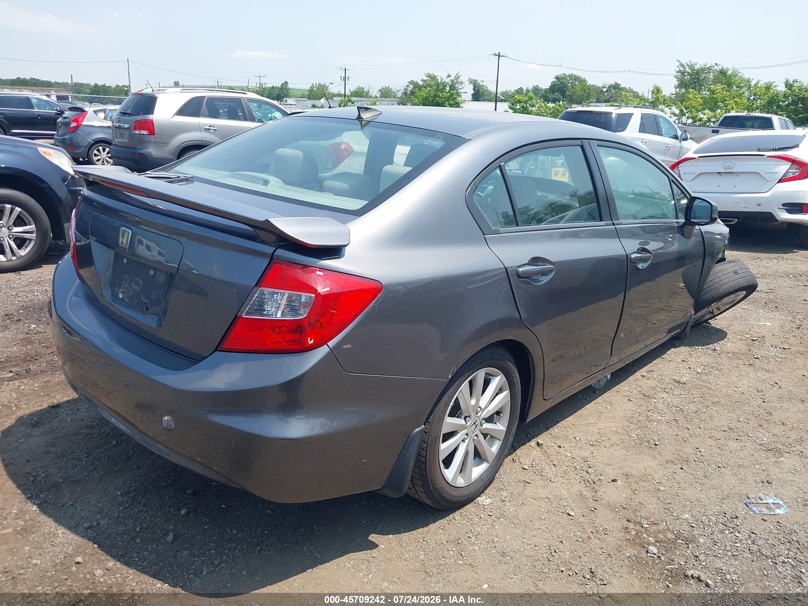 2012 Honda Civic Ex Gray vin: 19XFB2F84CE348750