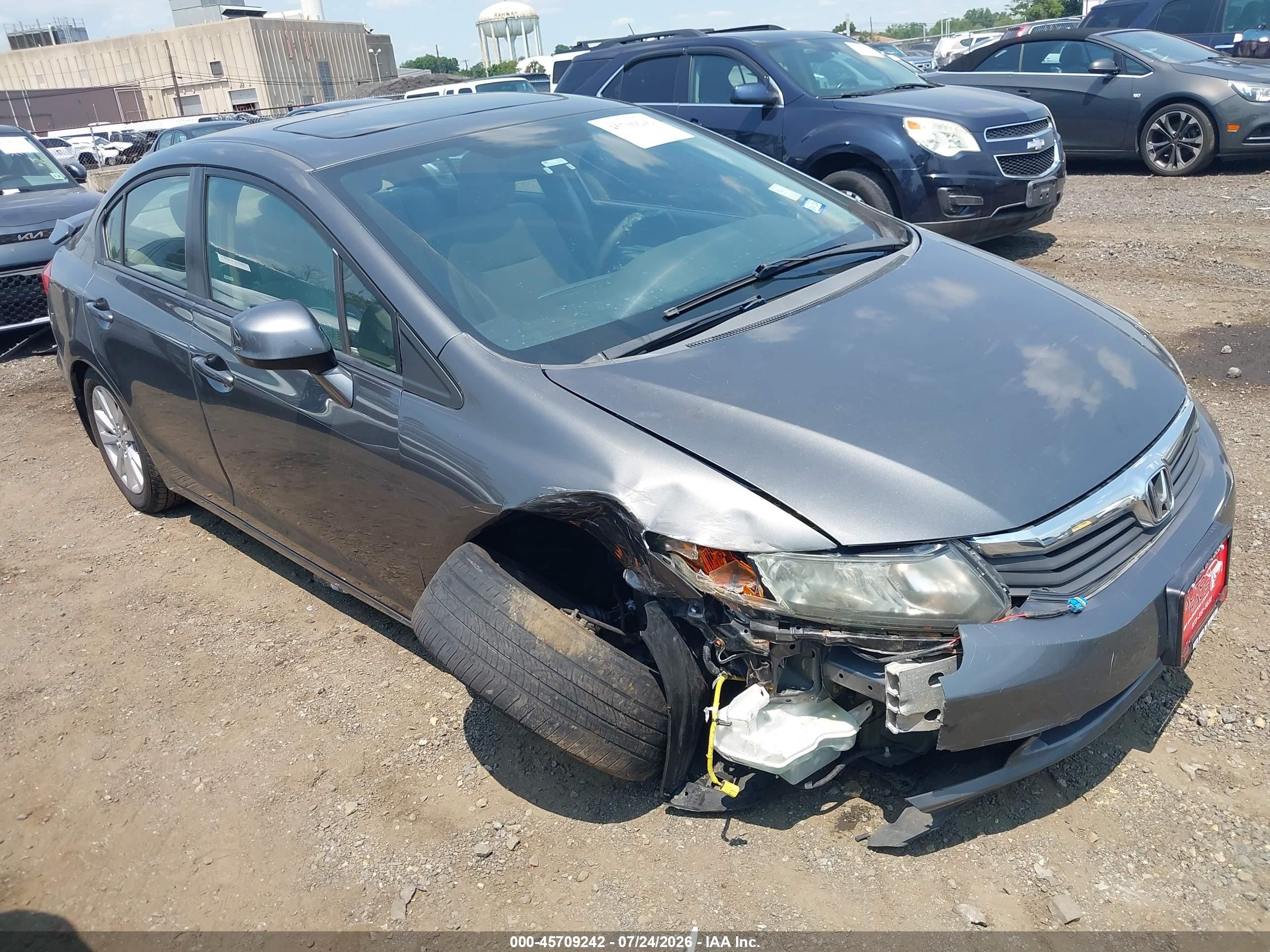 2012 Honda Civic Ex Gray vin: 19XFB2F84CE348750
