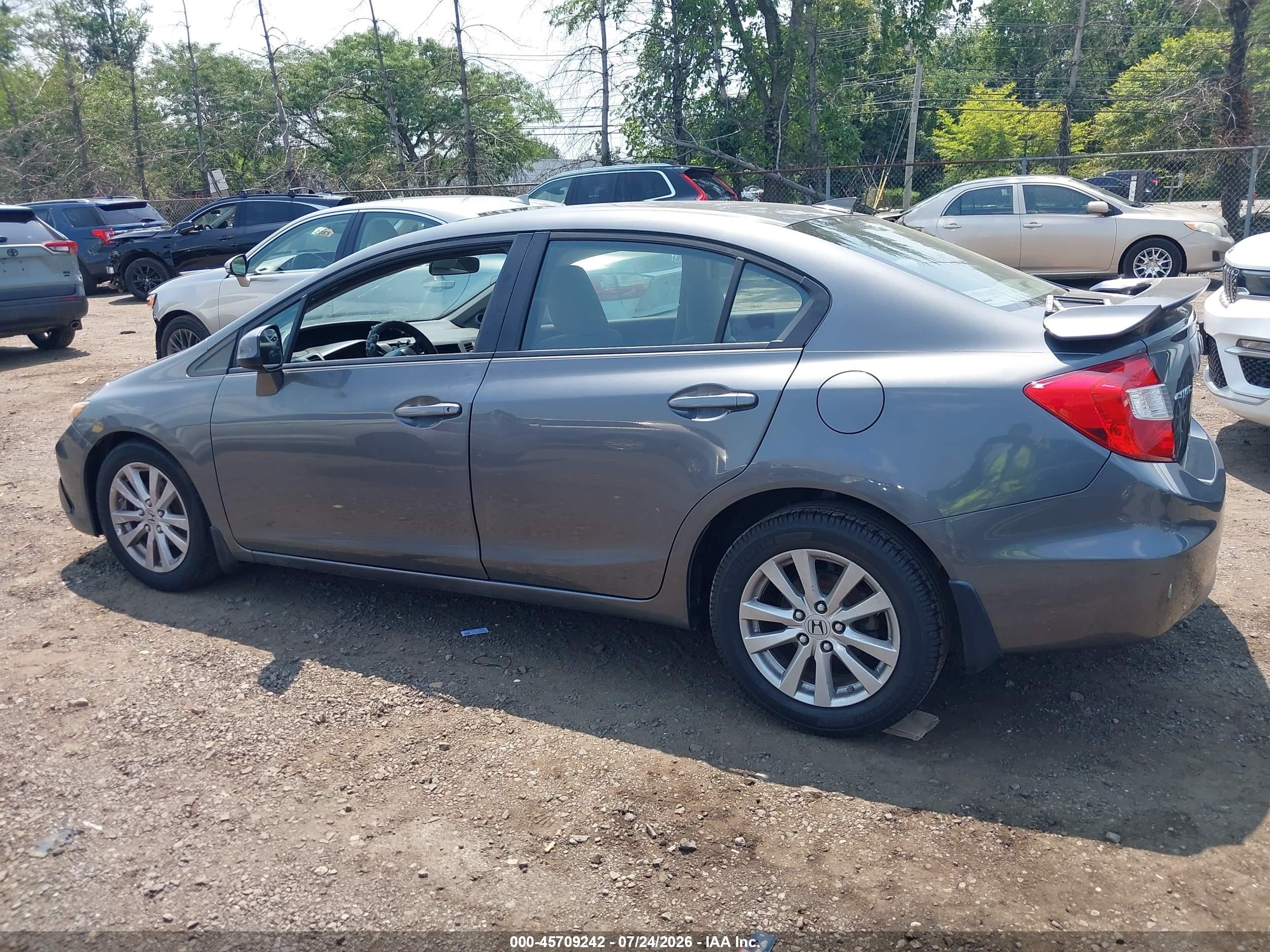 2012 Honda Civic Ex Gray vin: 19XFB2F84CE348750