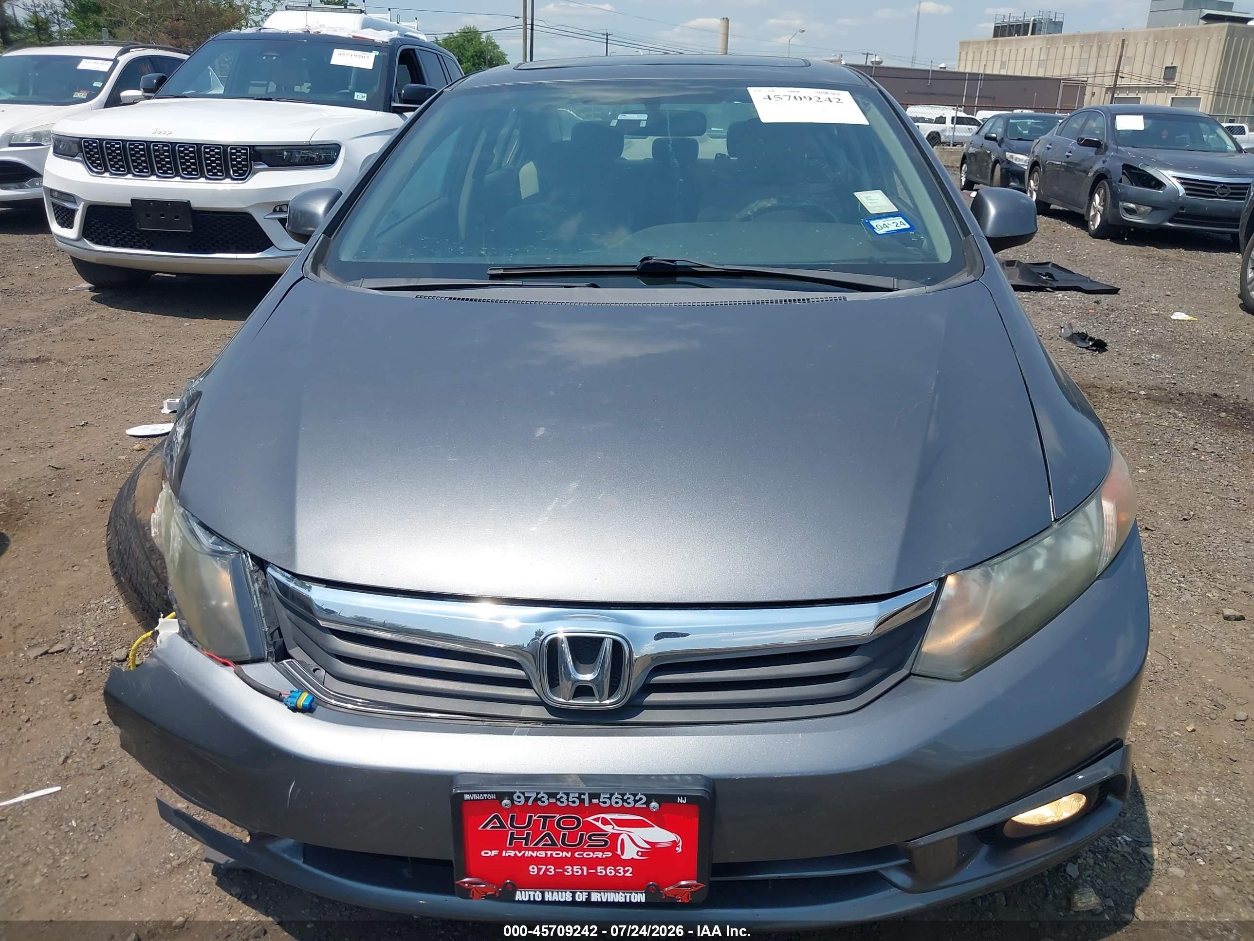 2012 Honda Civic Ex Gray vin: 19XFB2F84CE348750