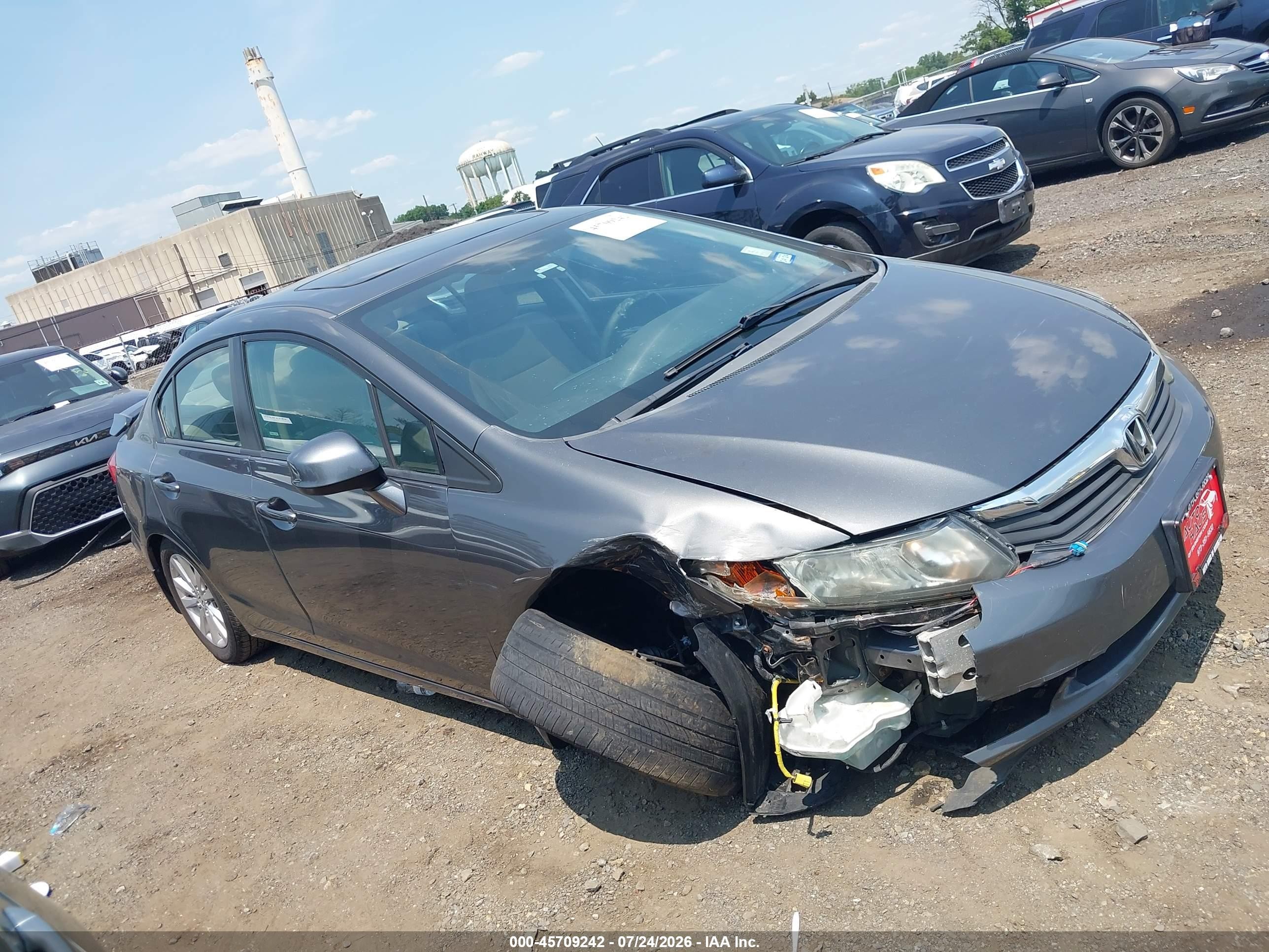 2012 Honda Civic Ex Gray vin: 19XFB2F84CE348750