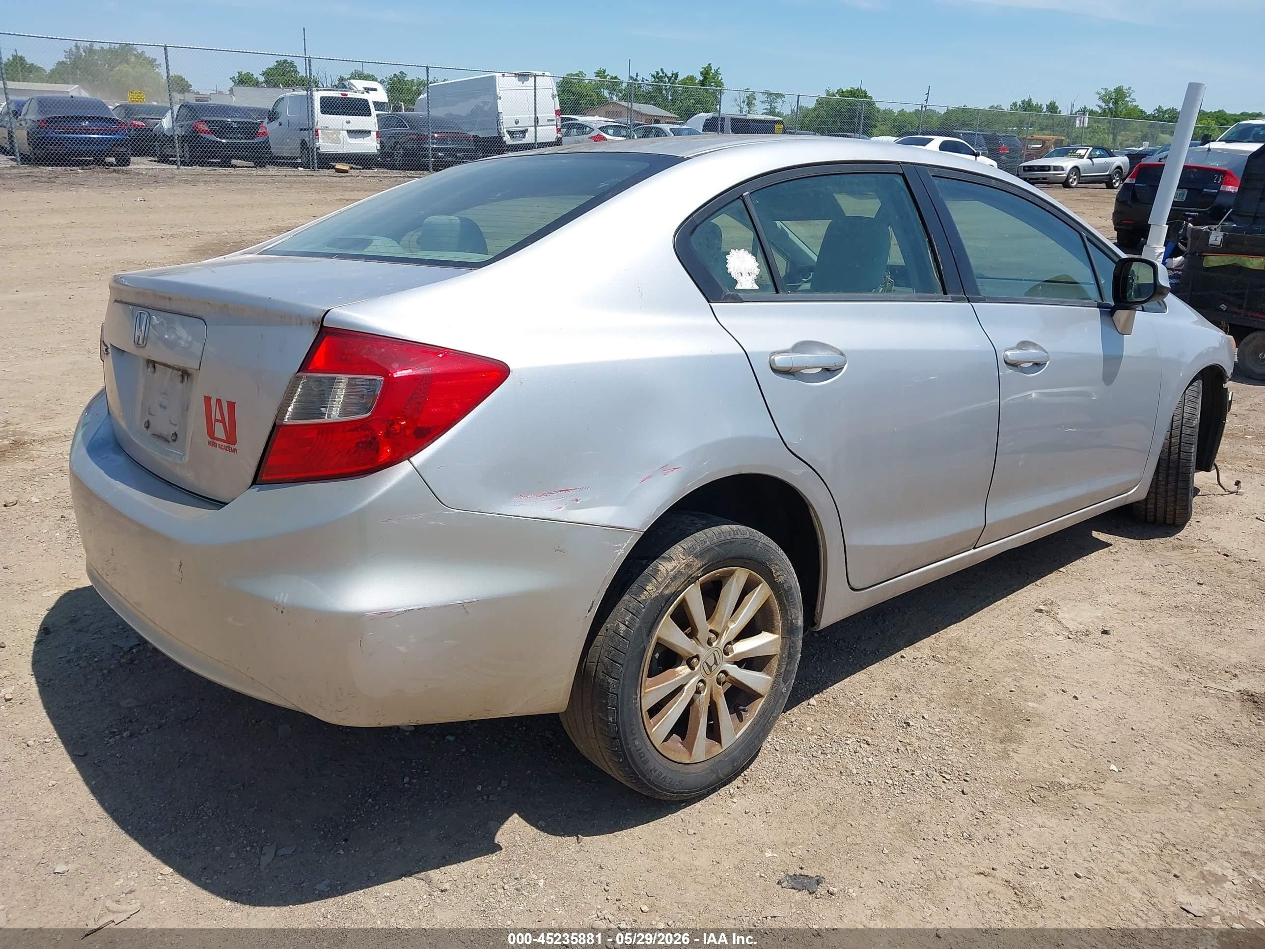 2012 Honda Civic Ex Silver vin: 19XFB2F84CE391310