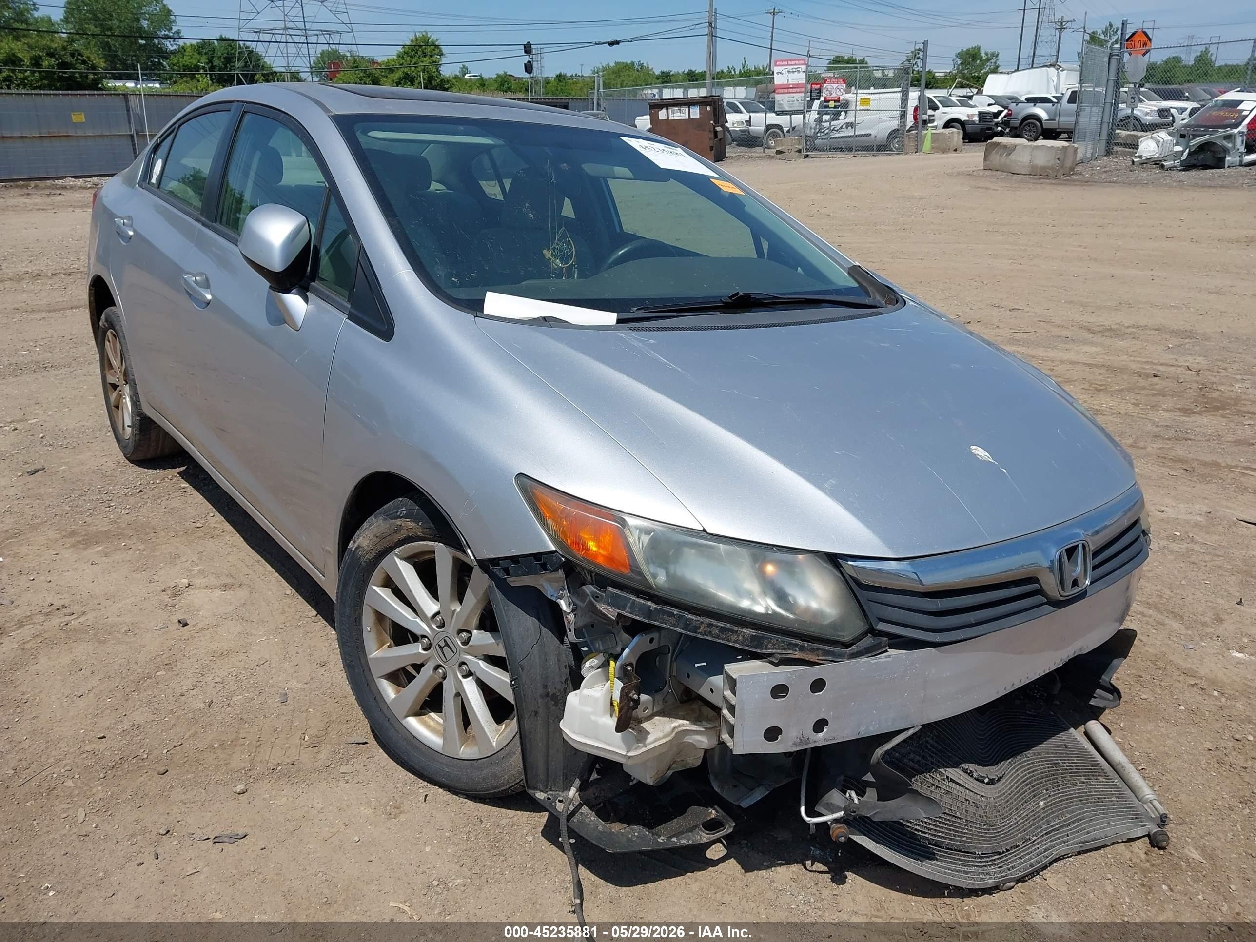 2012 Honda Civic Ex Silver vin: 19XFB2F84CE391310