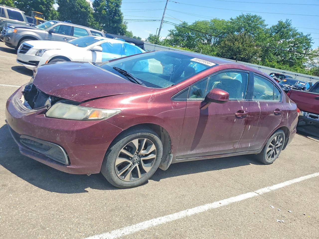 2013 Honda Civic Ex Burgundy vin: 19XFB2F84DE051222