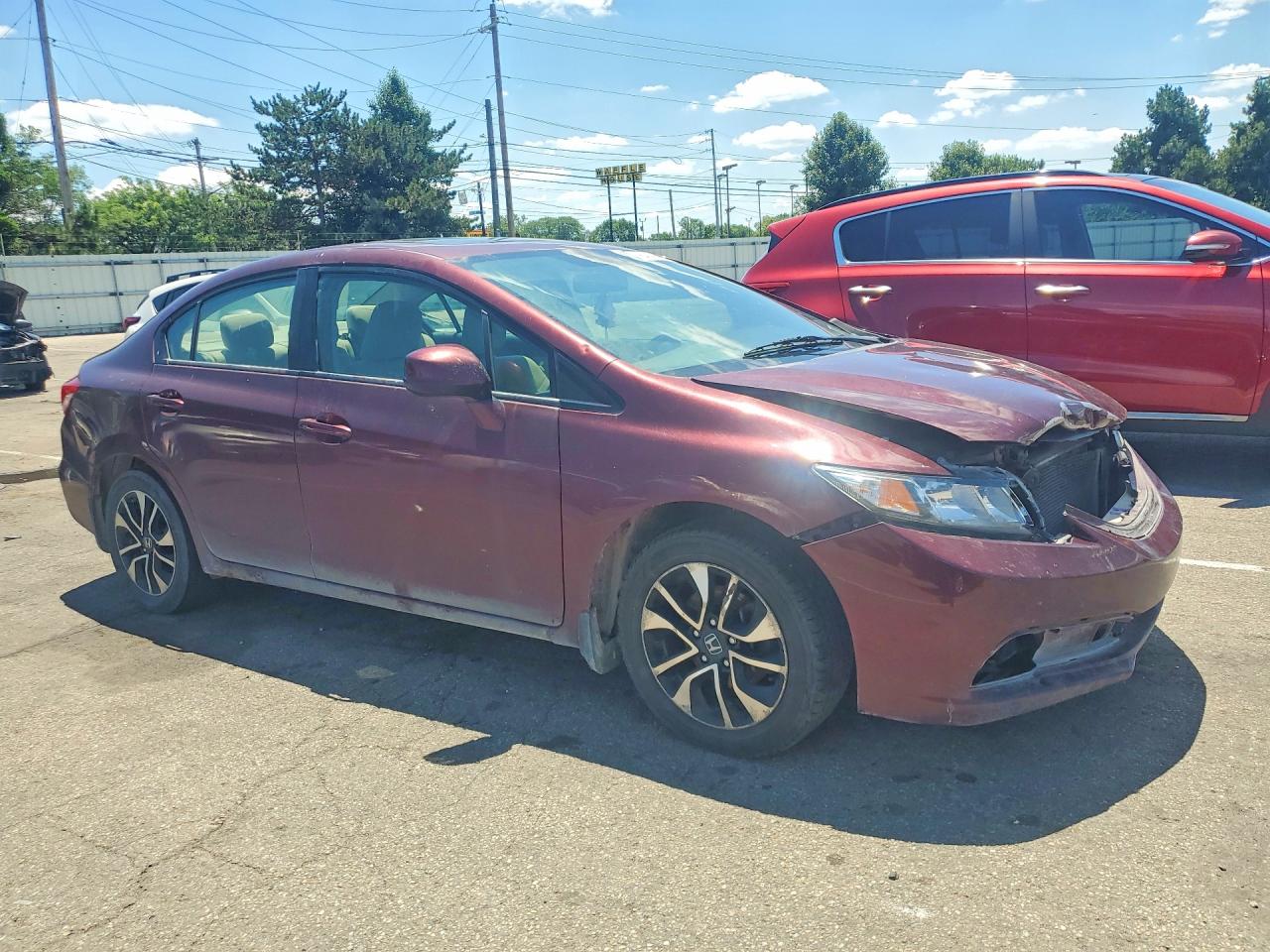 2013 Honda Civic Ex Burgundy vin: 19XFB2F84DE051222