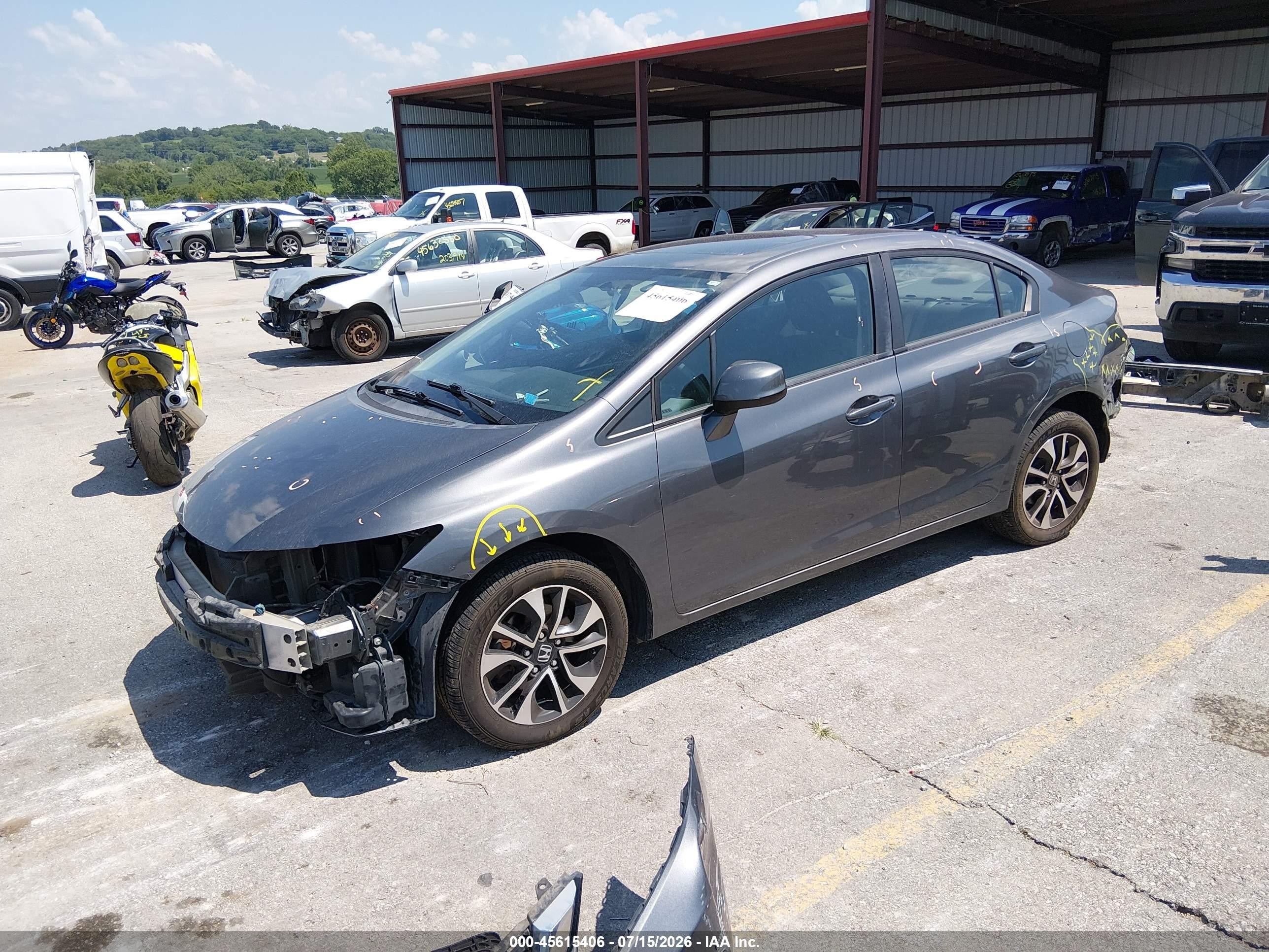 2013 Honda Civic Ex Gray vin: 19XFB2F84DE057487