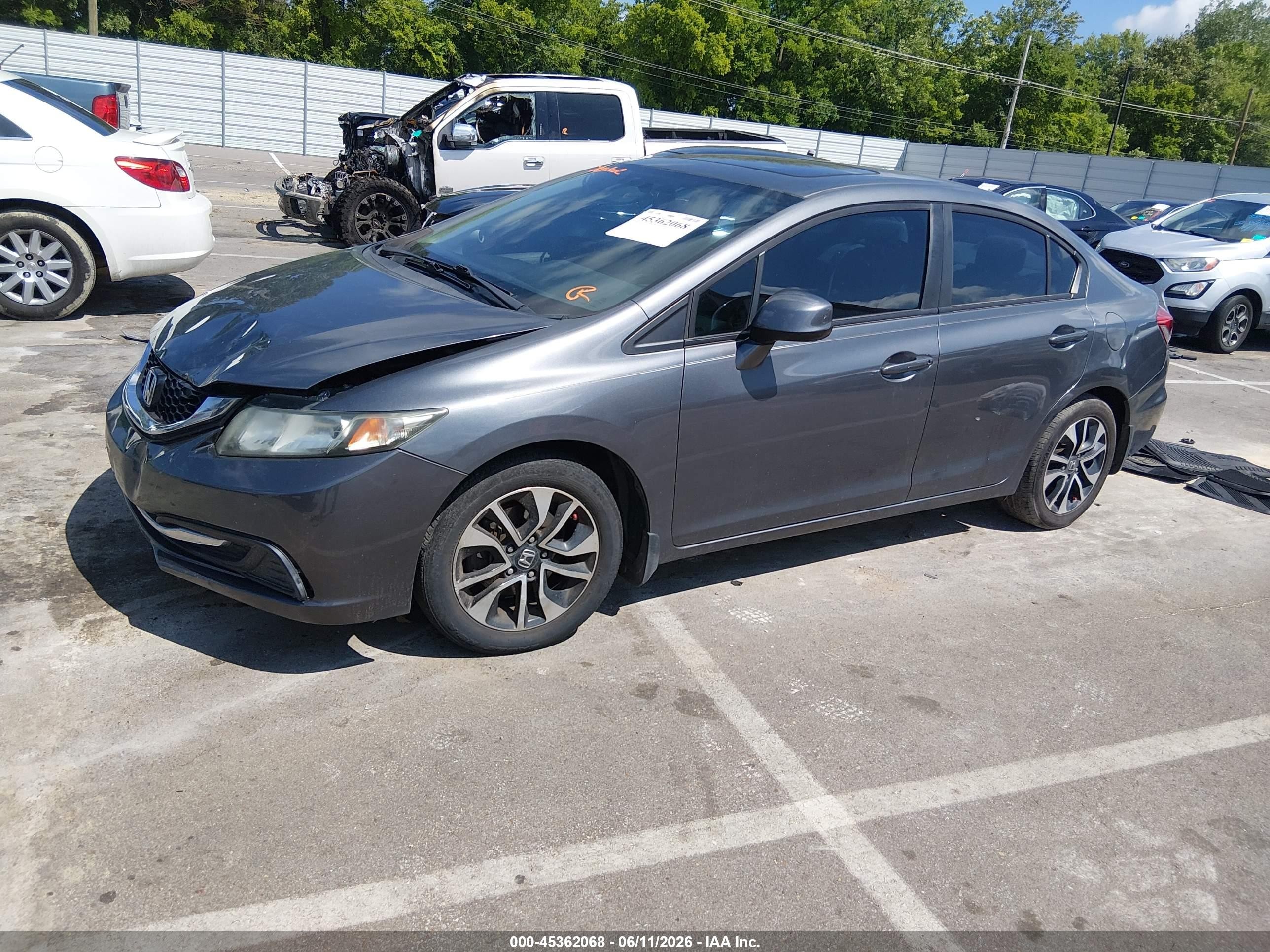 2013 Honda Civic Ex Gray vin: 19XFB2F84DE074631