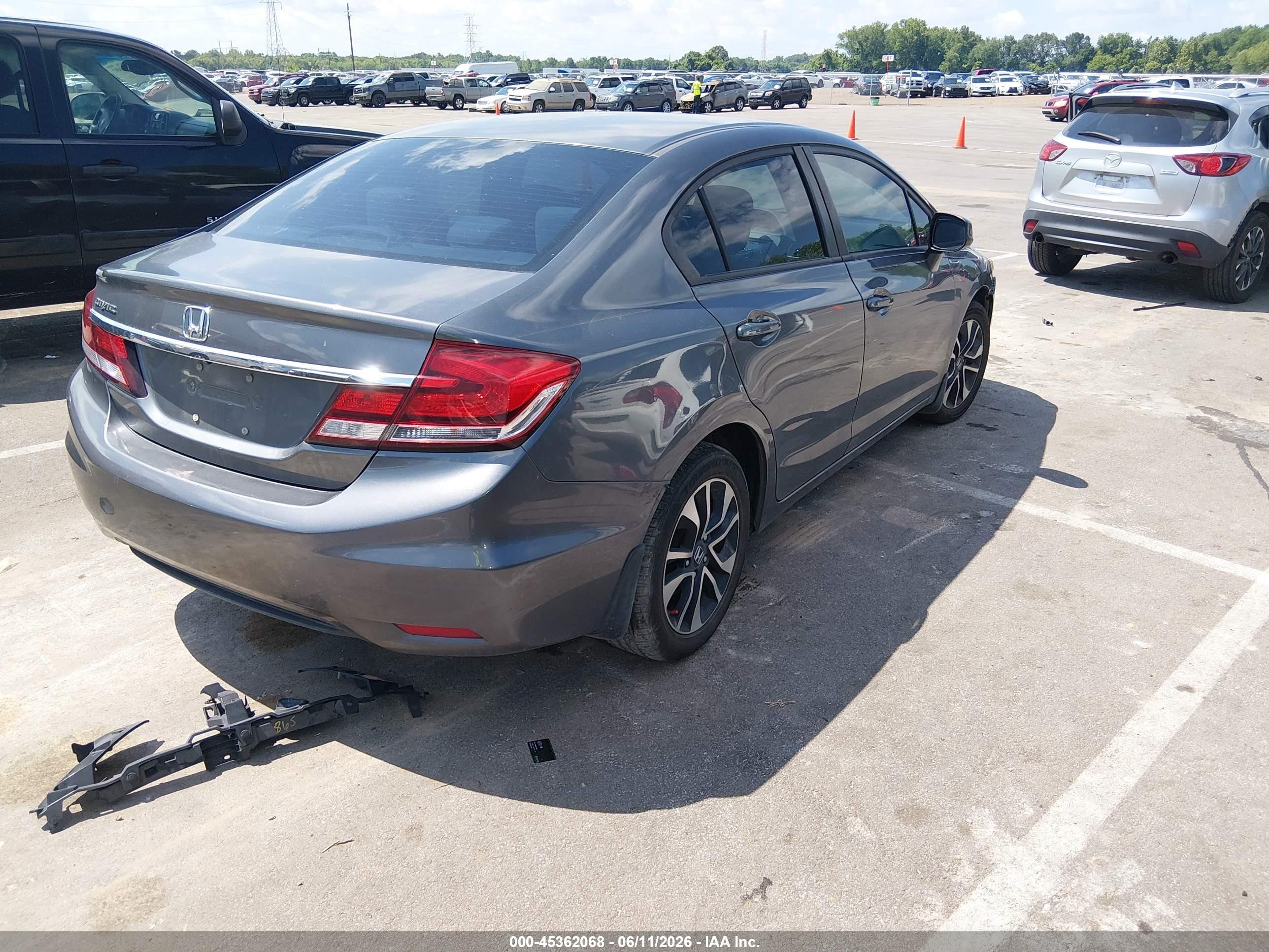 2013 Honda Civic Ex Gray vin: 19XFB2F84DE074631