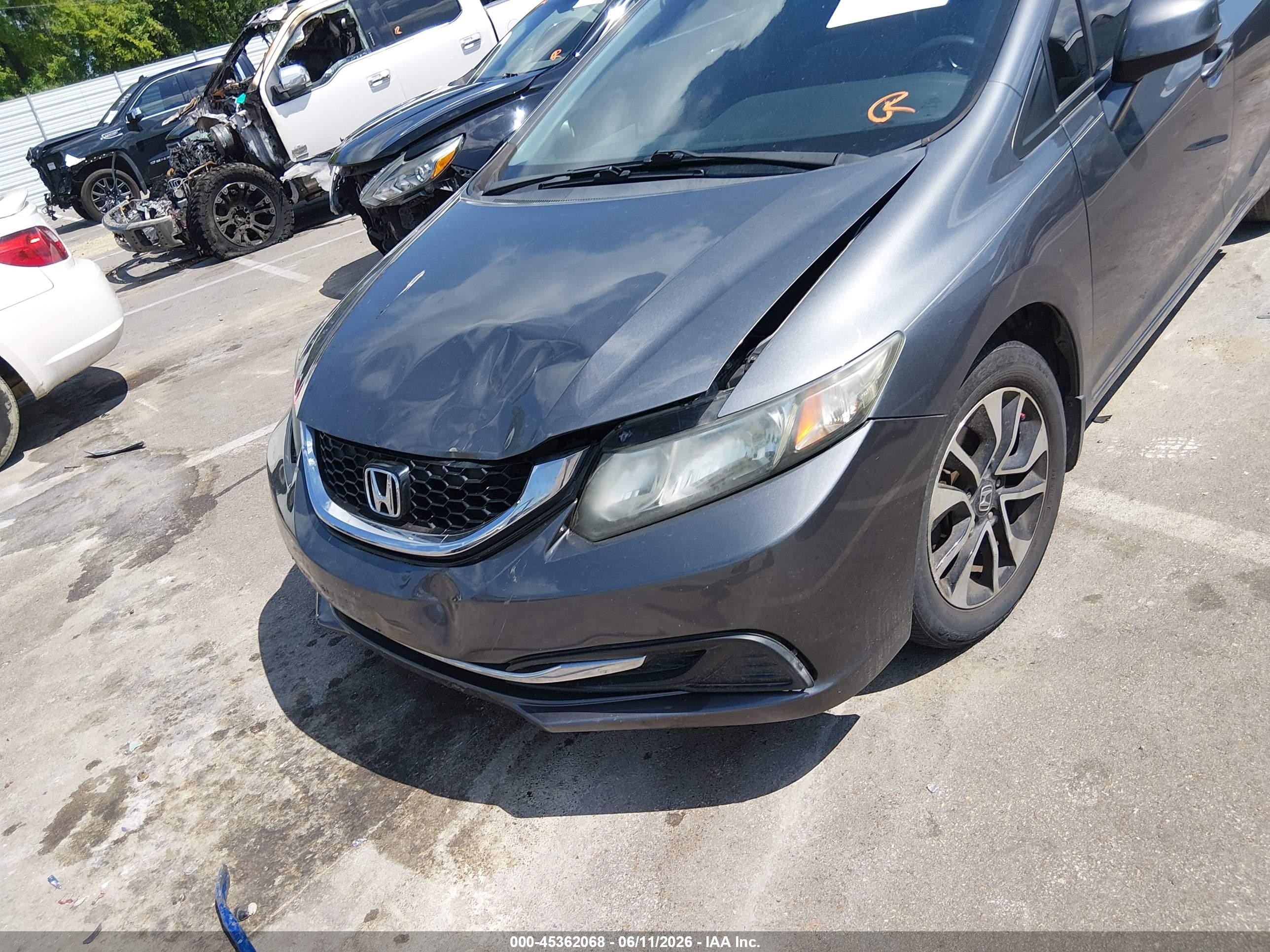 2013 Honda Civic Ex Gray vin: 19XFB2F84DE074631