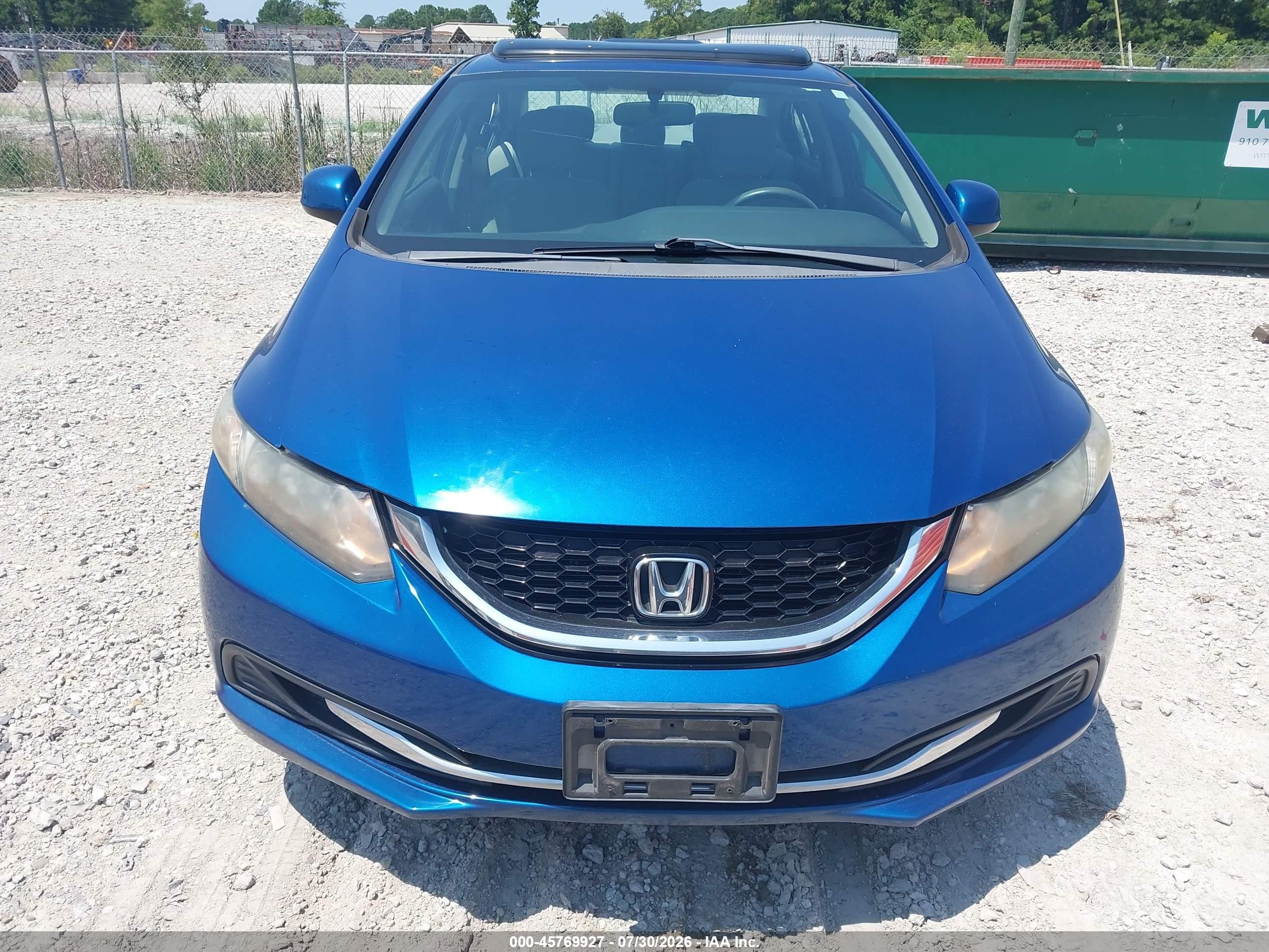 2013 Honda Civic Ex Blue vin: 19XFB2F84DE093664