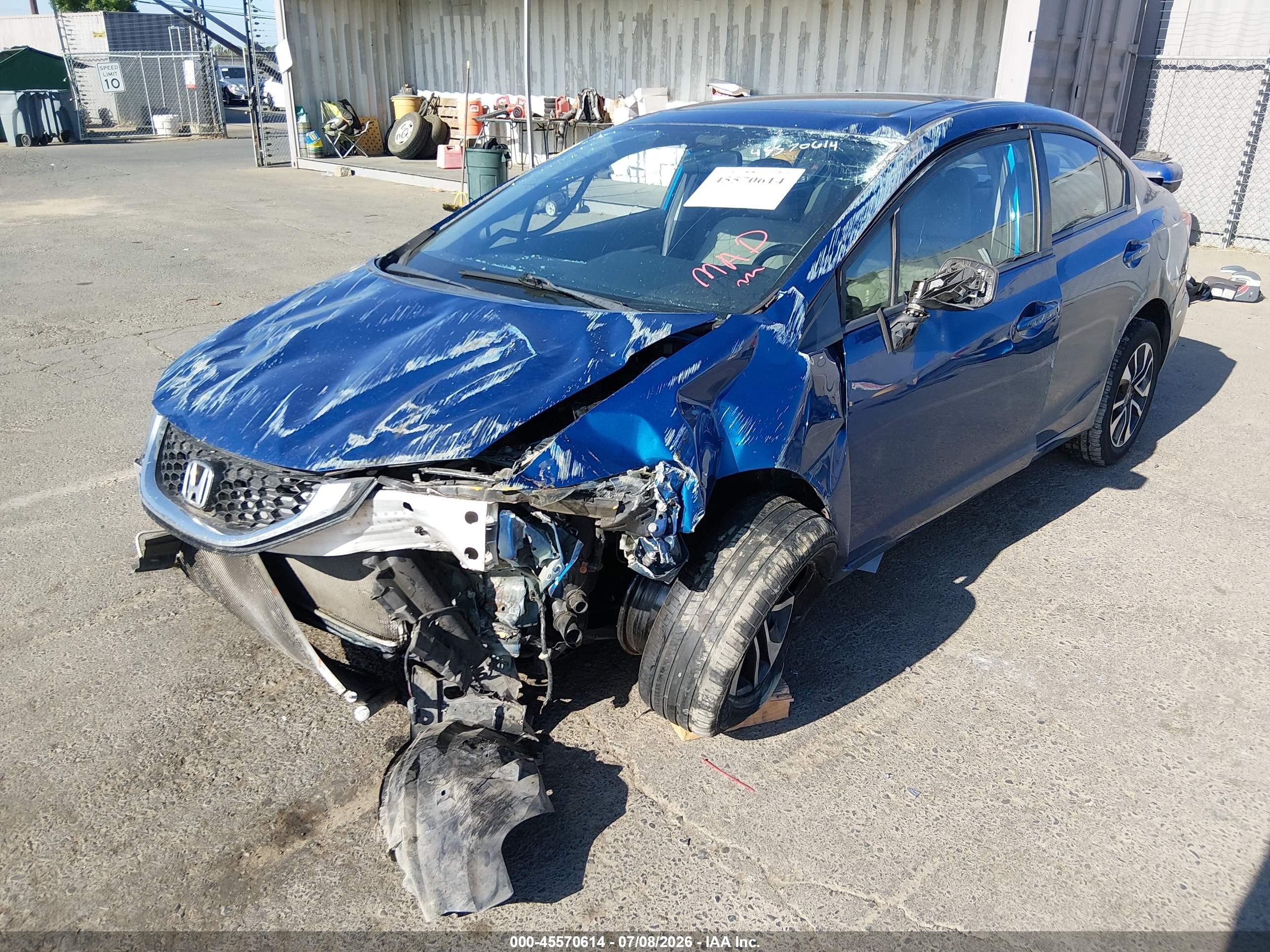 2013 Honda Civic Ex Blue vin: 19XFB2F84DE268799