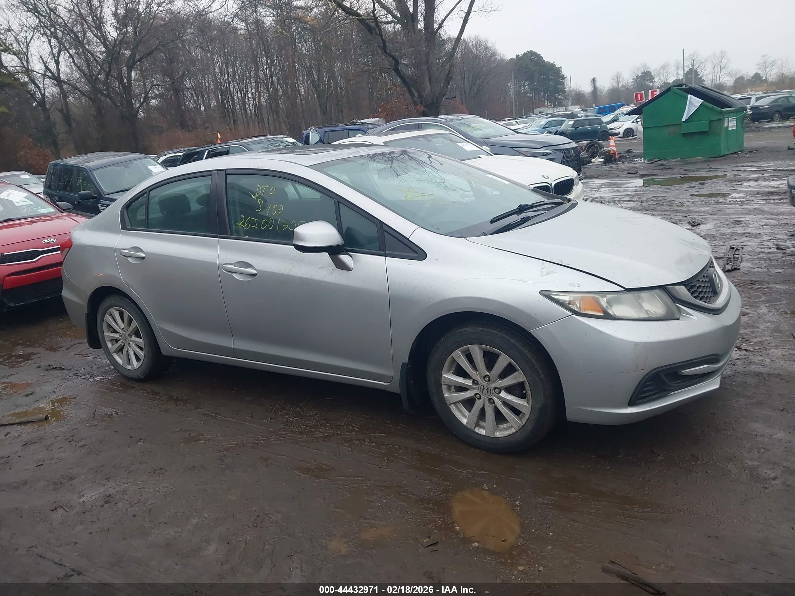2013 Honda Civic Ex Silver vin: 19XFB2F84DE287823