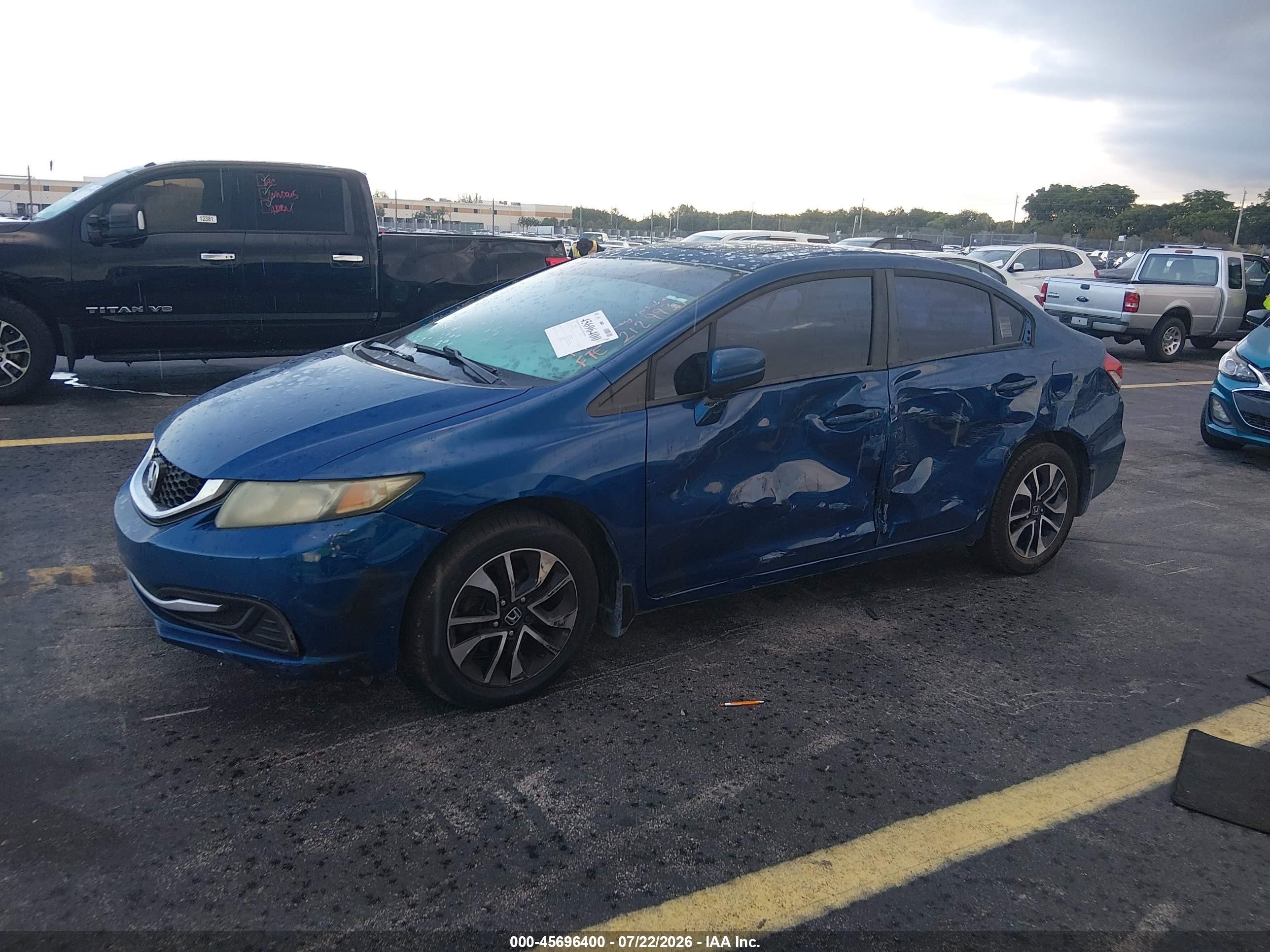 2014 Honda Civic Ex Blue vin: 19XFB2F84EE212993