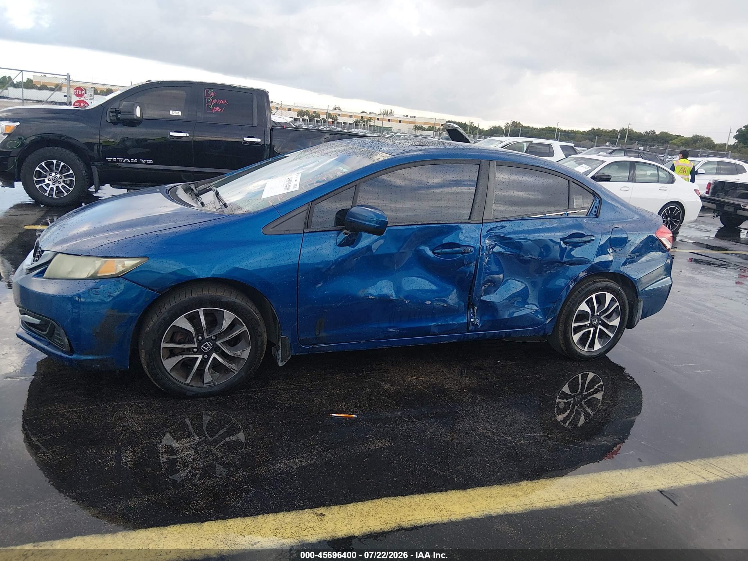 2014 Honda Civic Ex Blue vin: 19XFB2F84EE212993