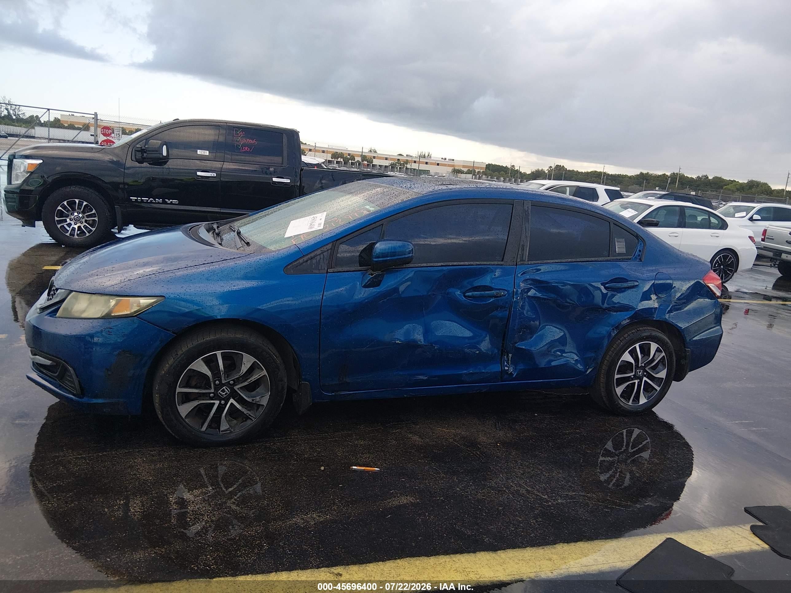 2014 Honda Civic Ex Blue vin: 19XFB2F84EE212993