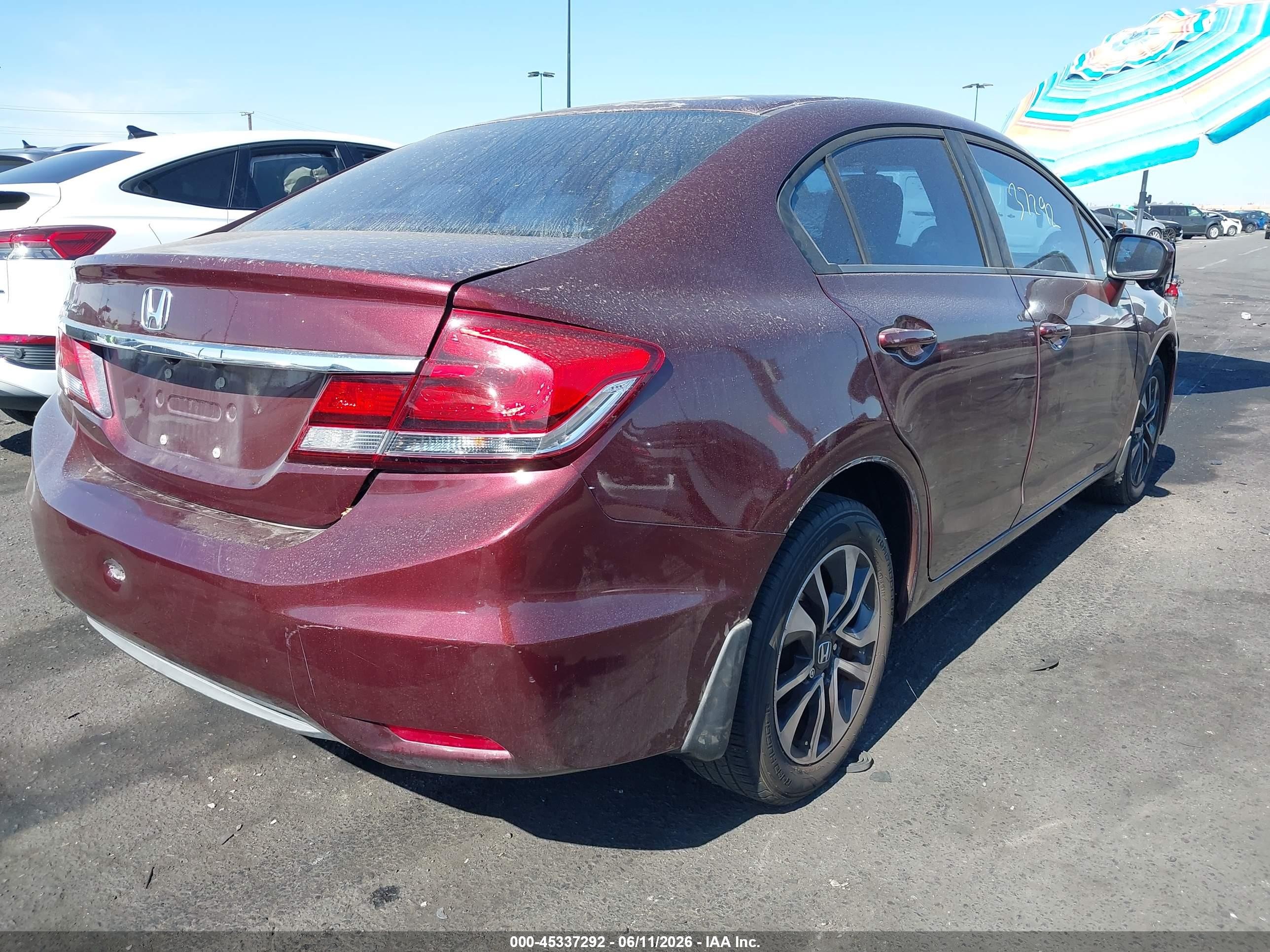 2014 Honda Civic Ex Maroon vin: 19XFB2F84EE237828