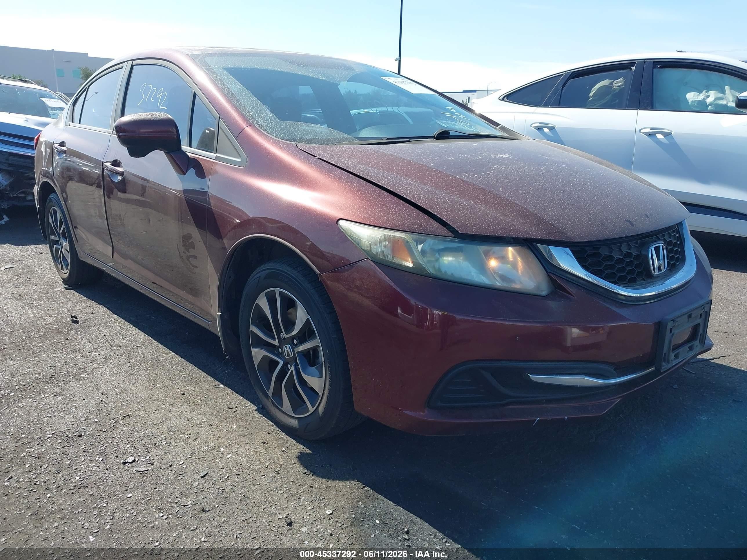 2014 Honda Civic Ex Темно-бордовый vin: 19XFB2F84EE237828