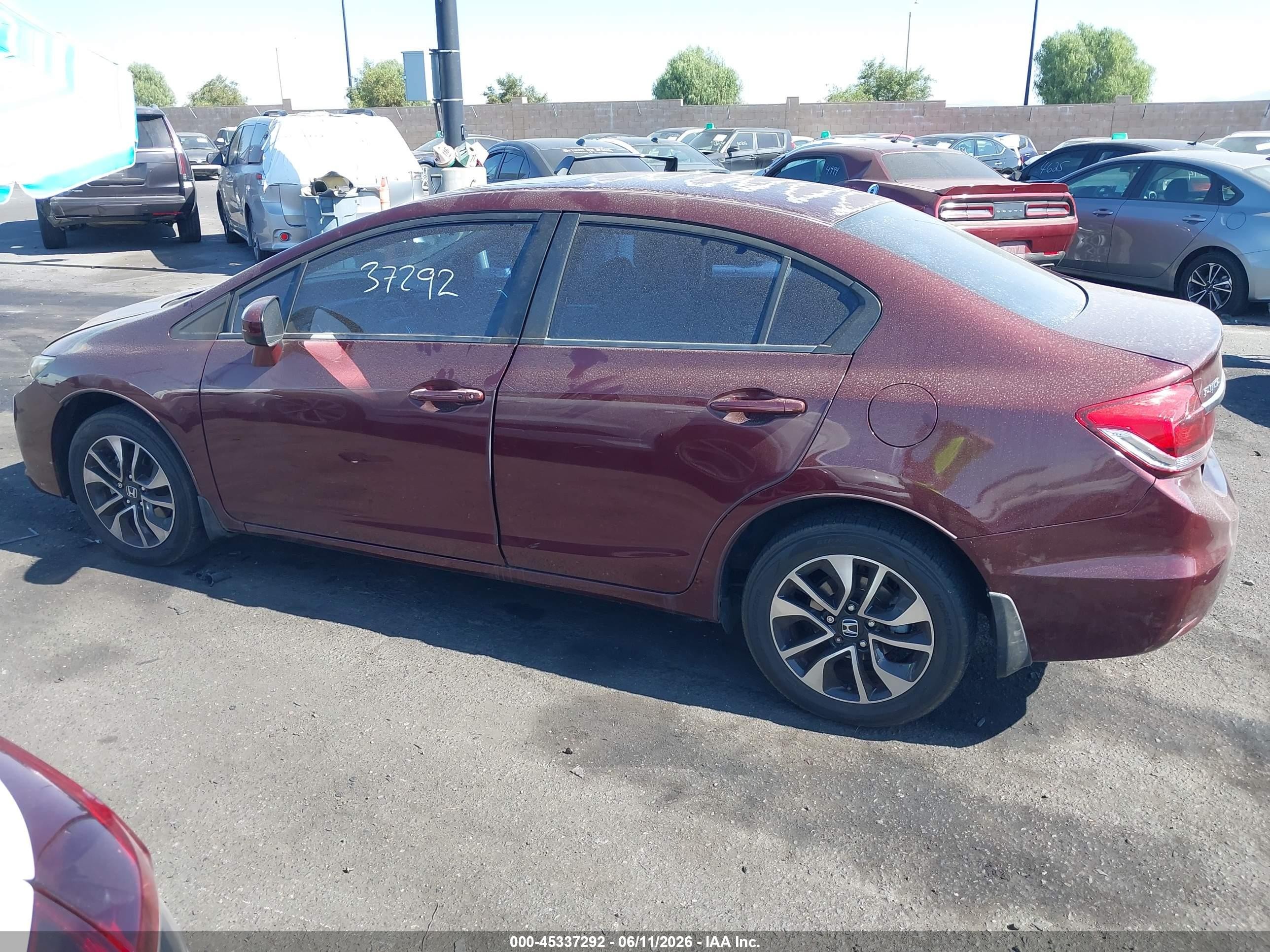 2014 Honda Civic Ex Maroon vin: 19XFB2F84EE237828