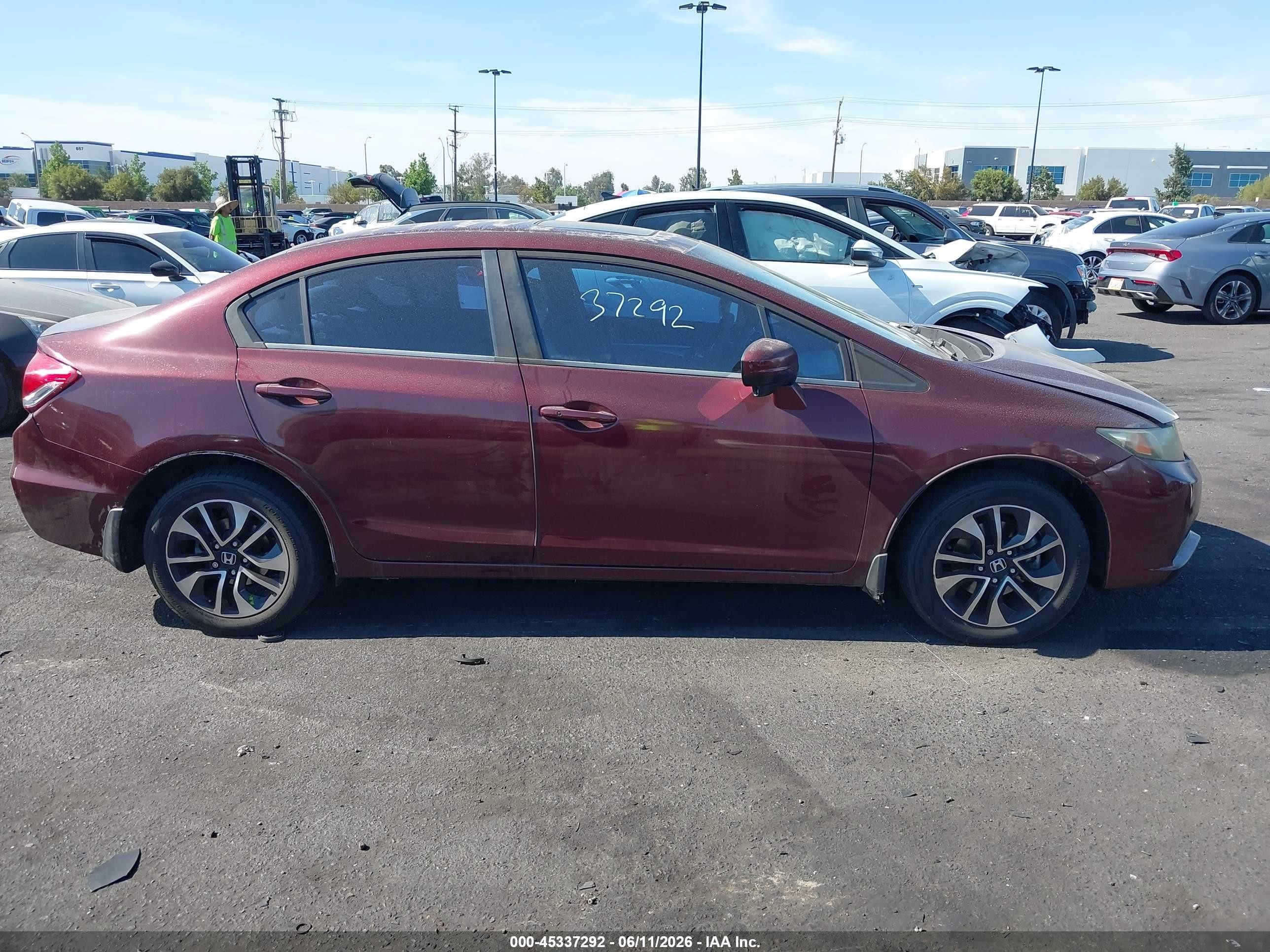 2014 Honda Civic Ex Maroon vin: 19XFB2F84EE237828