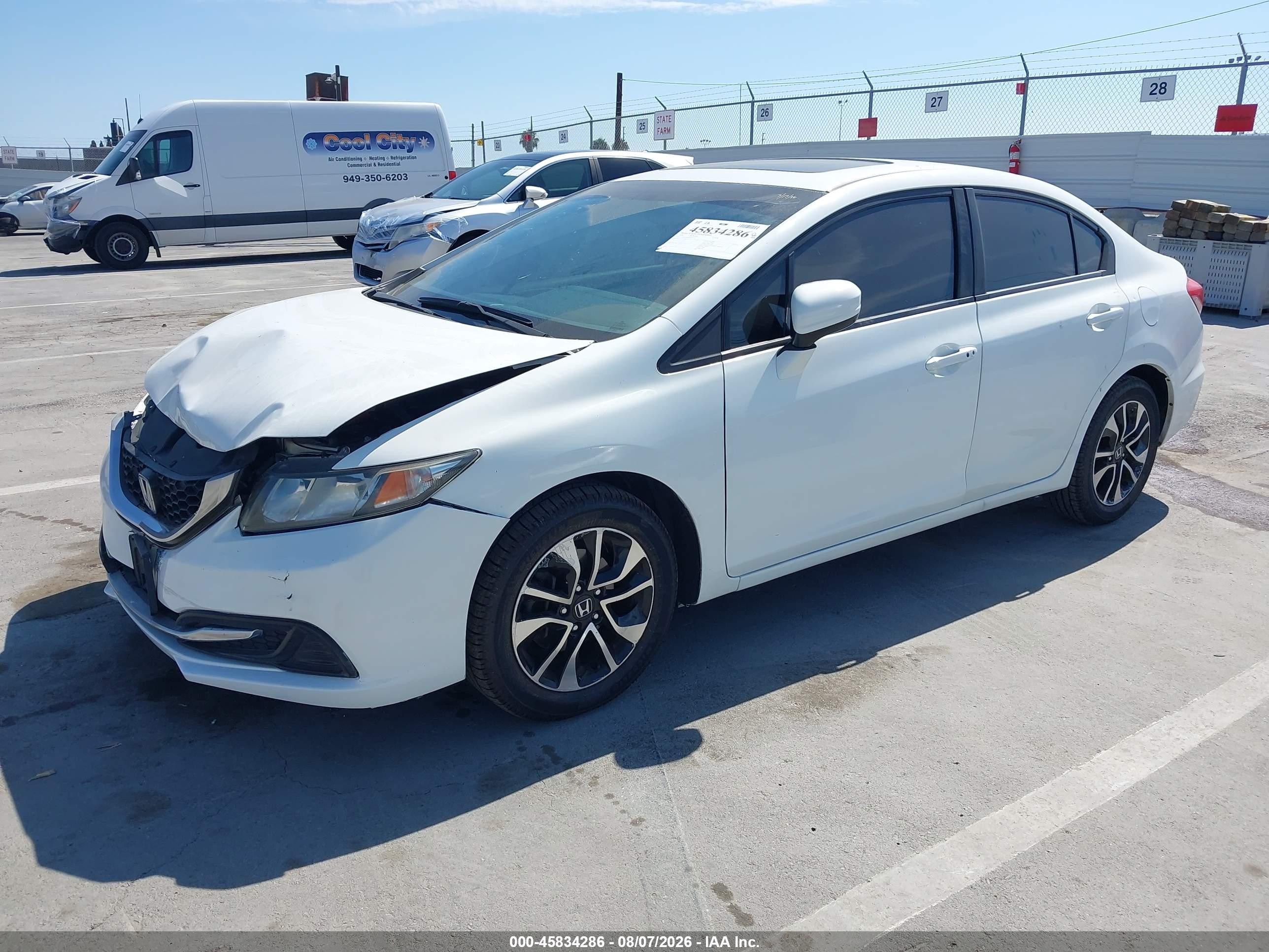 2014 Honda Civic Ex White vin: 19XFB2F84EE265757