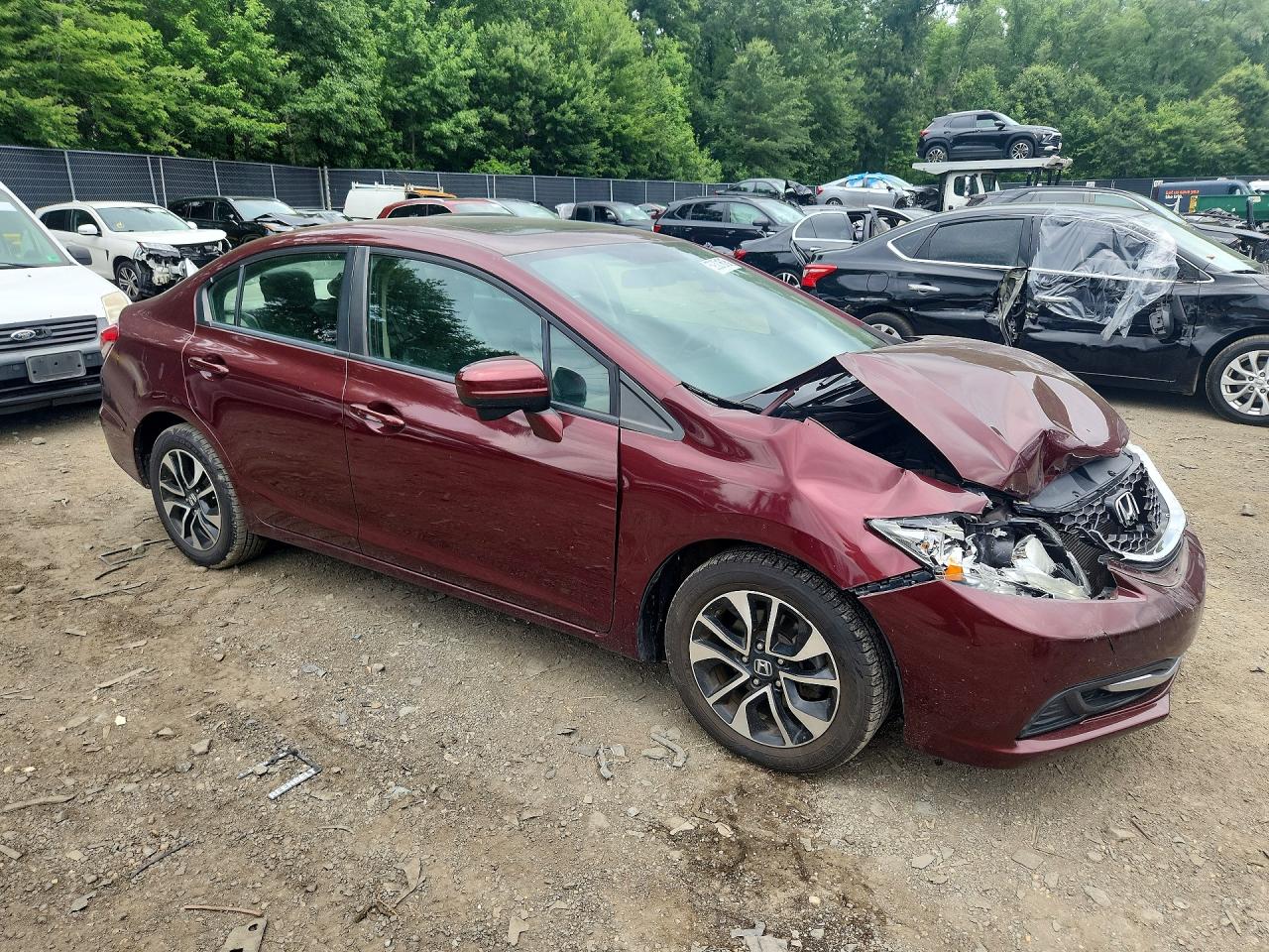 2015 Honda Civic Ex Burgundy vin: 19XFB2F84FE008230