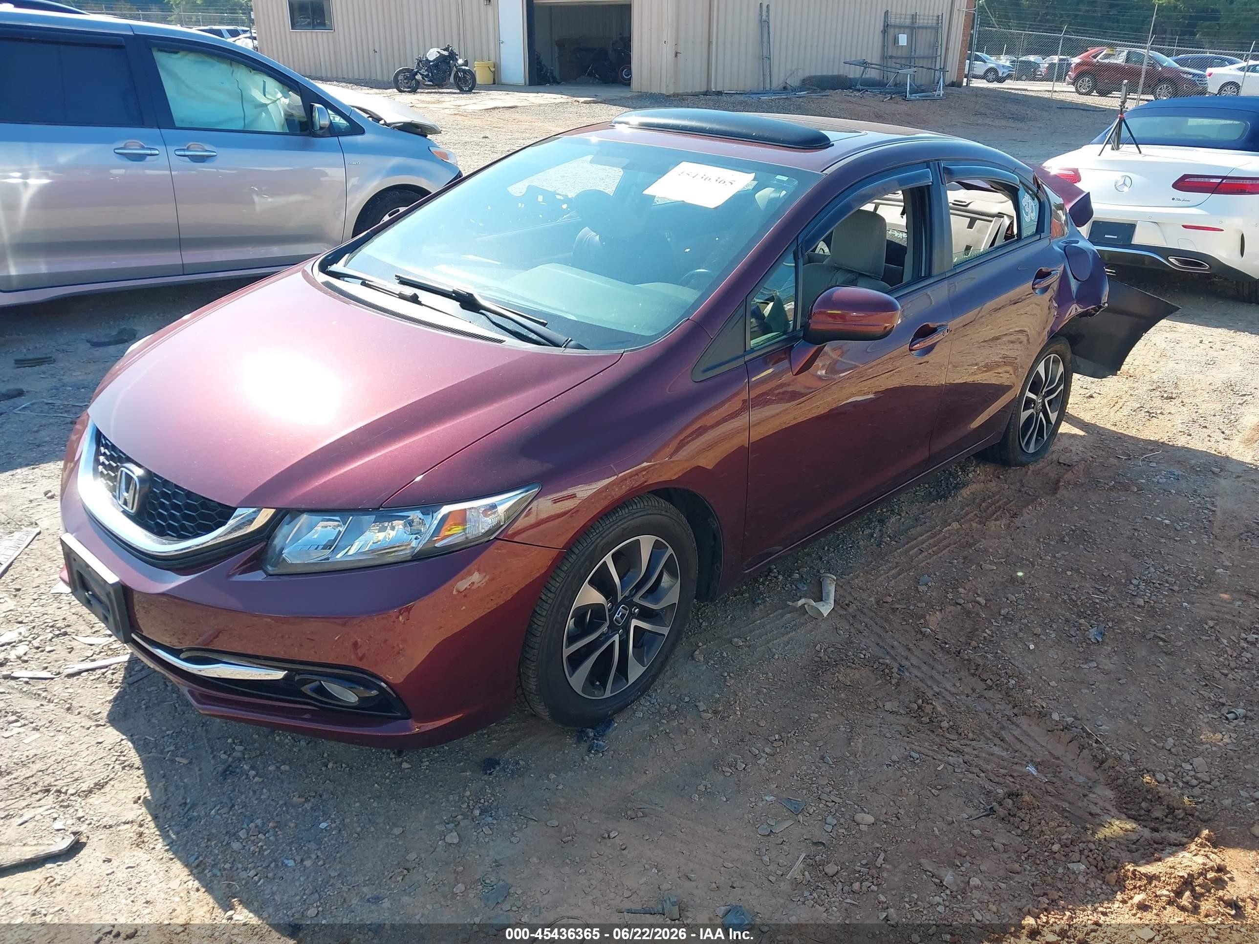 2015 Honda Civic Ex Burgundy vin: 19XFB2F84FE064863