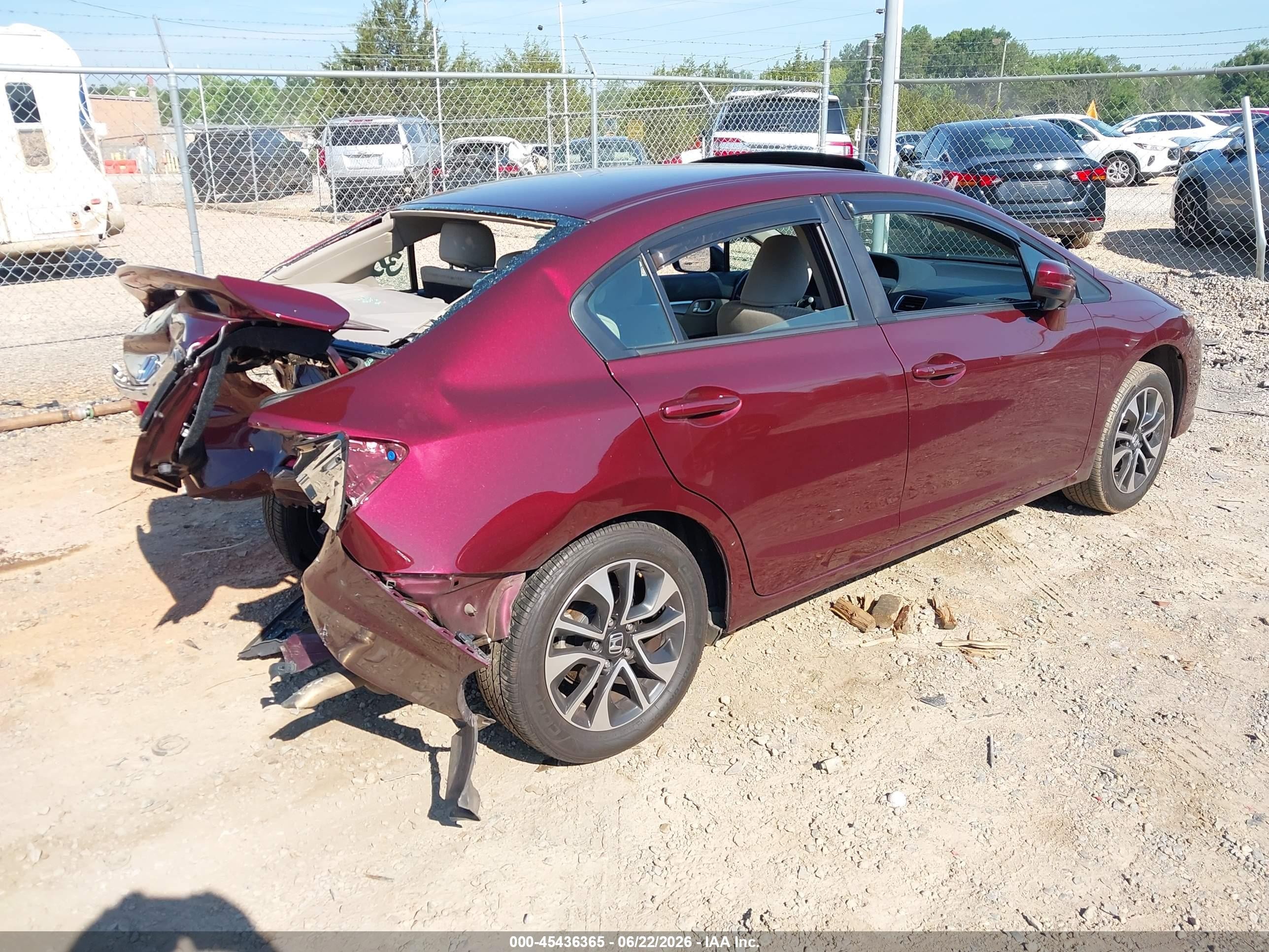2015 Honda Civic Ex Burgundy vin: 19XFB2F84FE064863