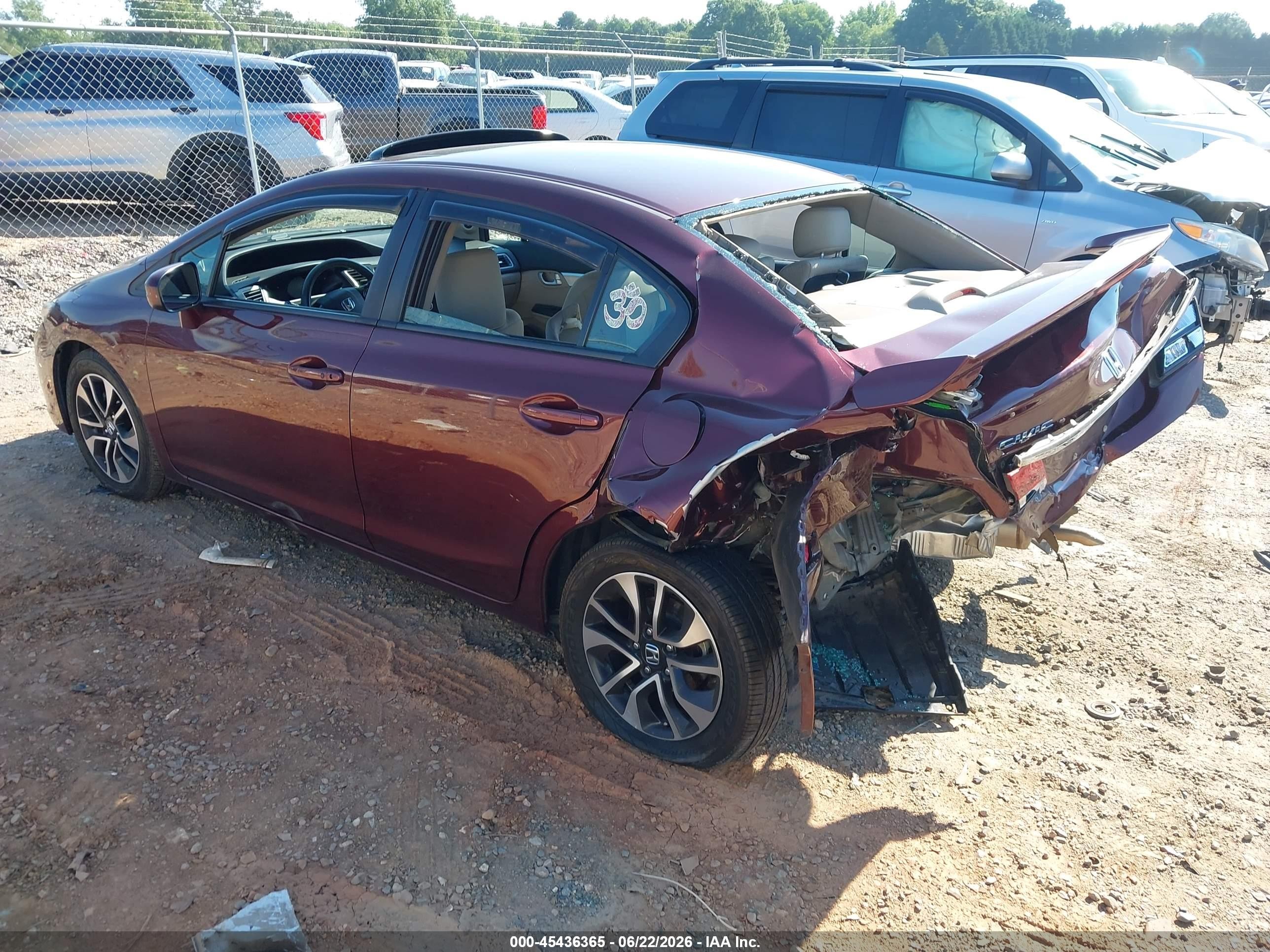 2015 Honda Civic Ex Burgundy vin: 19XFB2F84FE064863