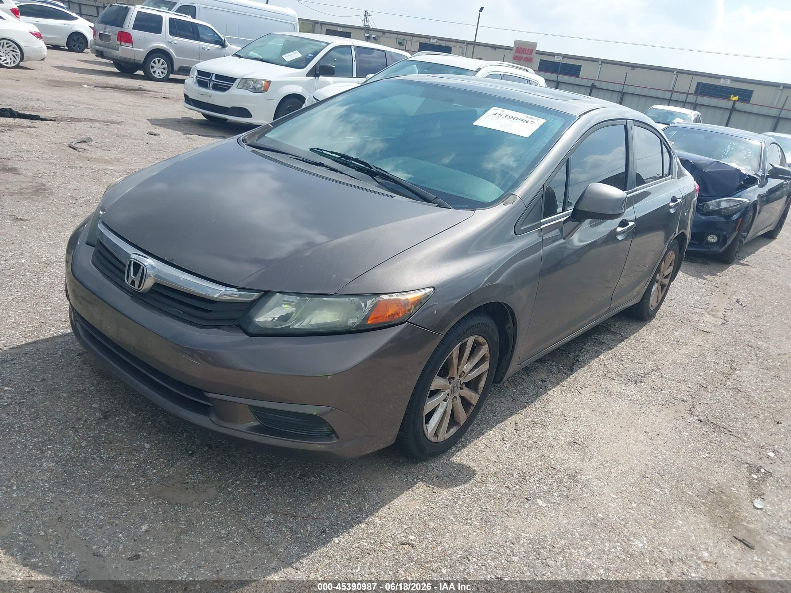 2012 Honda Civic Ex Gray vin: 19XFB2F85CE004358