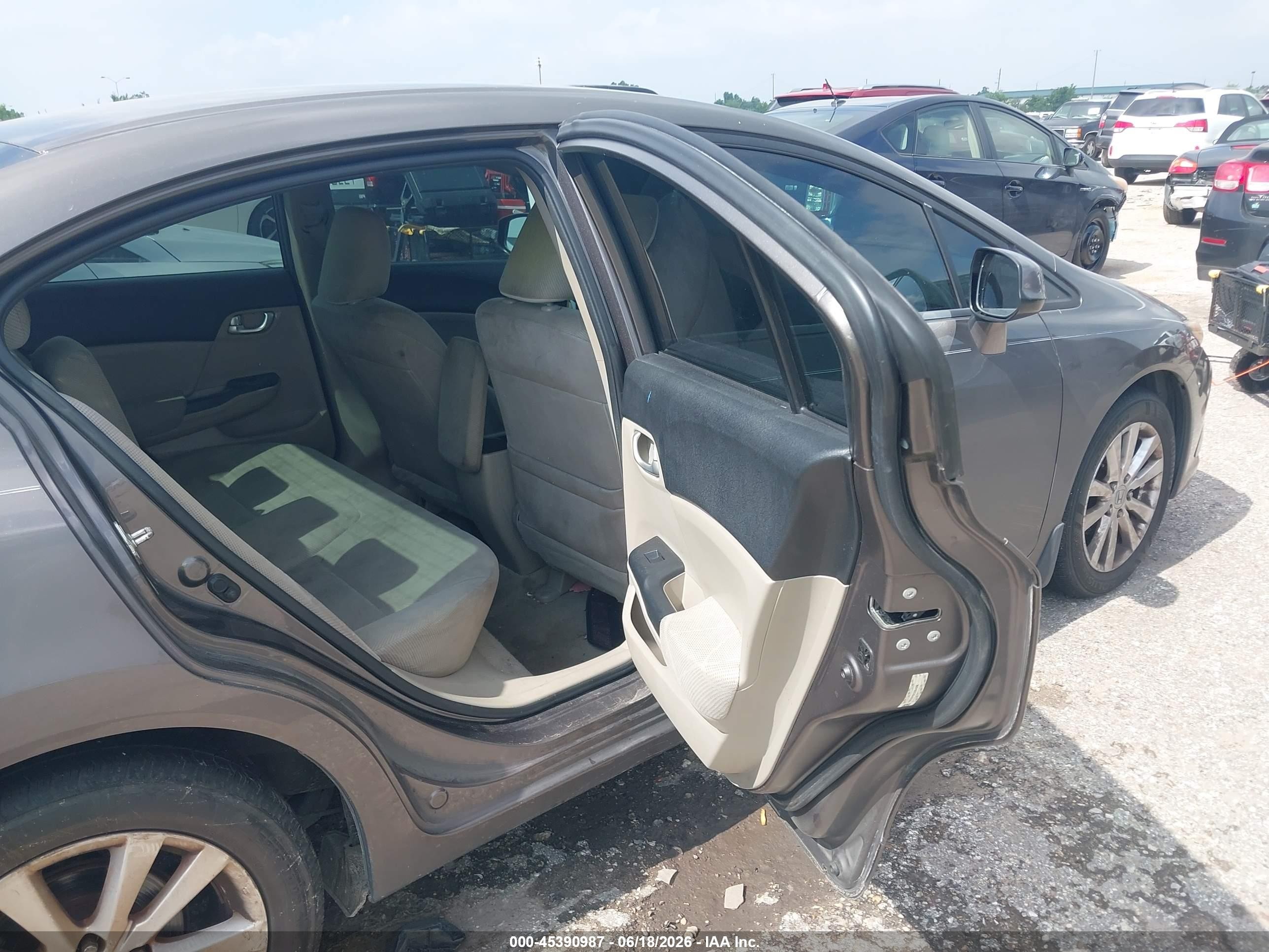 2012 Honda Civic Ex Gray vin: 19XFB2F85CE004358