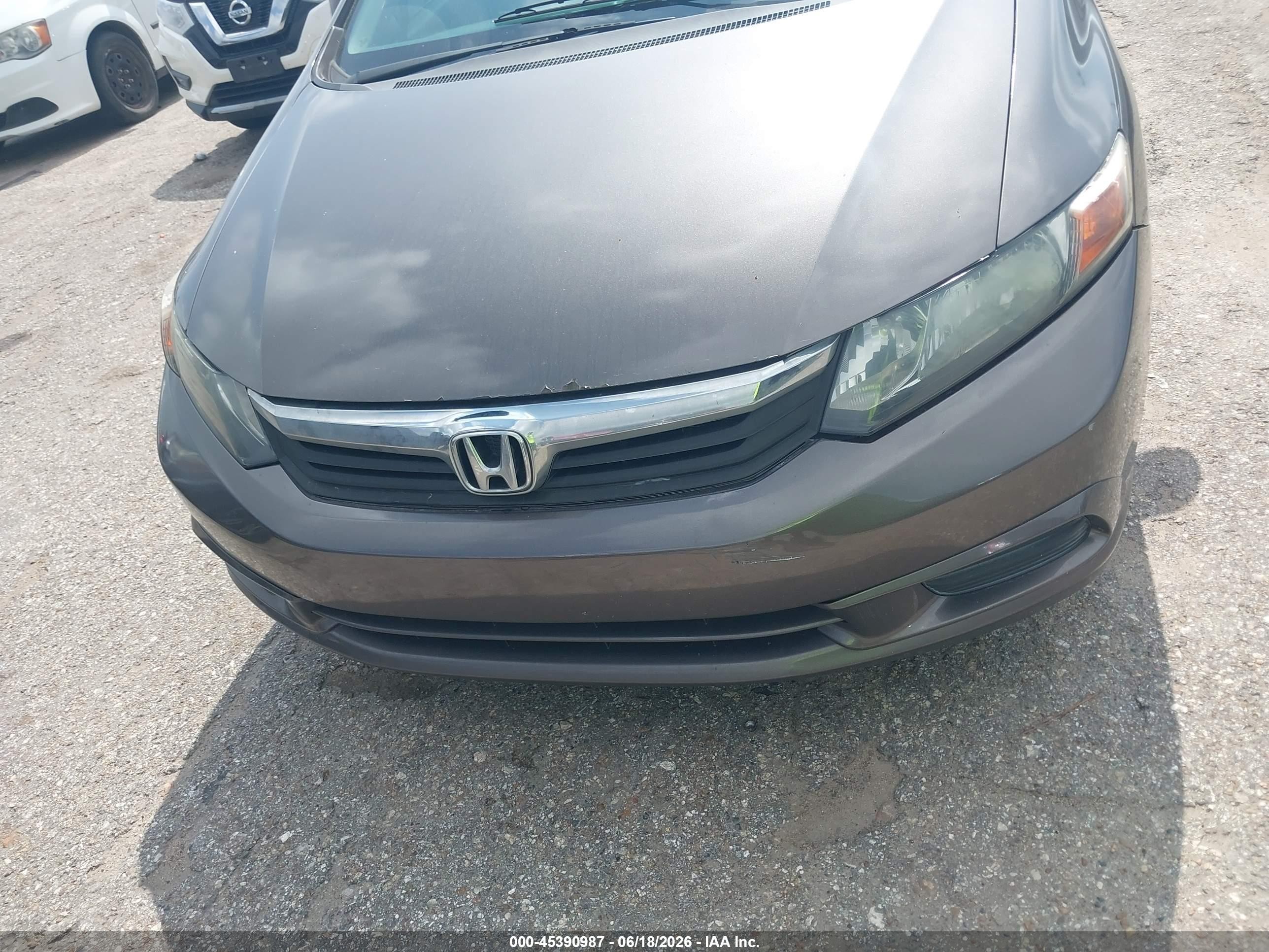 2012 Honda Civic Ex Gray vin: 19XFB2F85CE004358