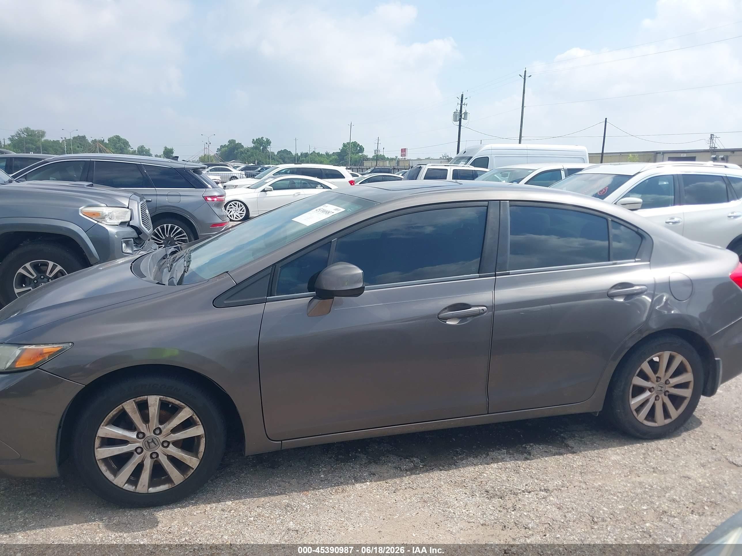 2012 Honda Civic Ex Gray vin: 19XFB2F85CE004358