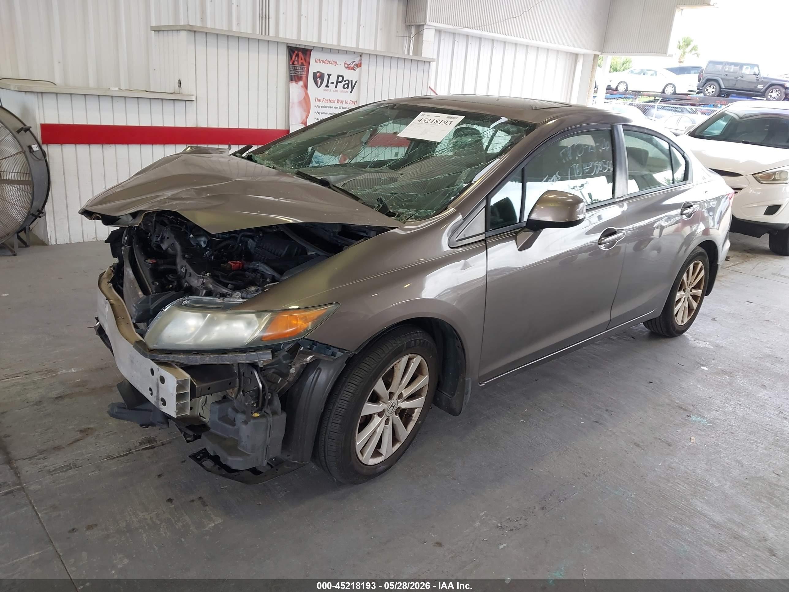 2012 Honda Civic Ex Brown vin: 19XFB2F85CE021967