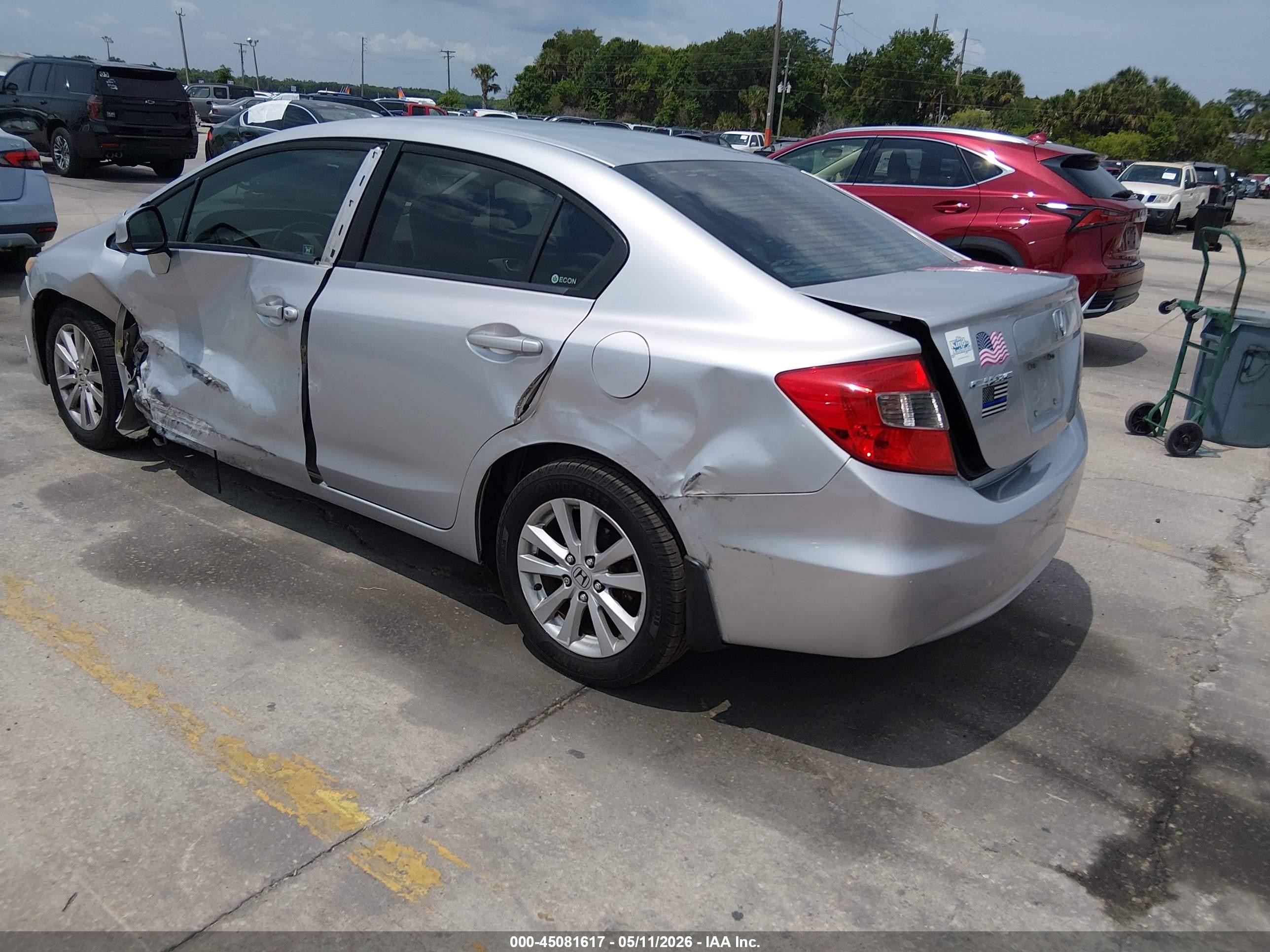 2012 Honda Civic Ex Silver vin: 19XFB2F85CE025646