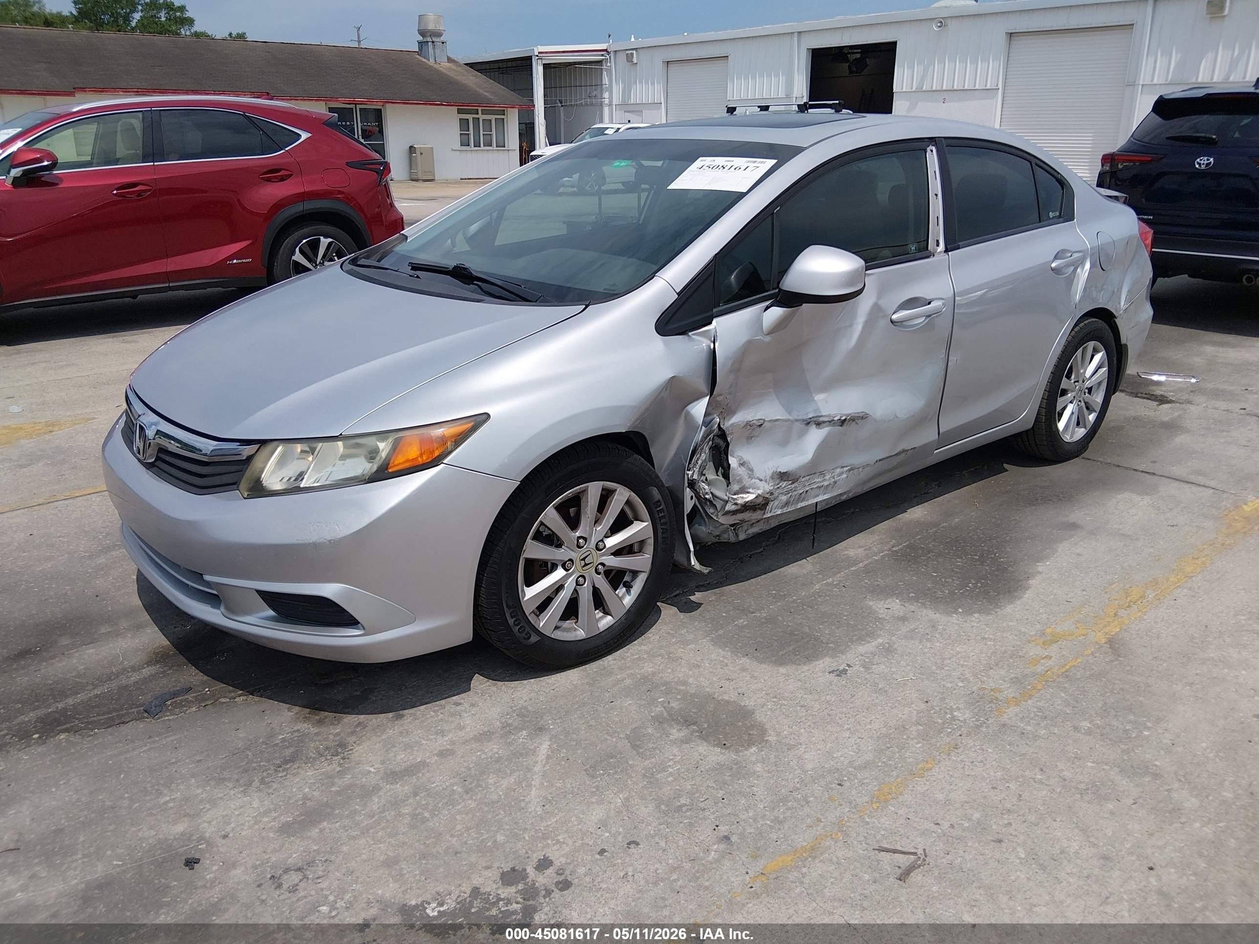 2012 Honda Civic Ex Silver vin: 19XFB2F85CE025646
