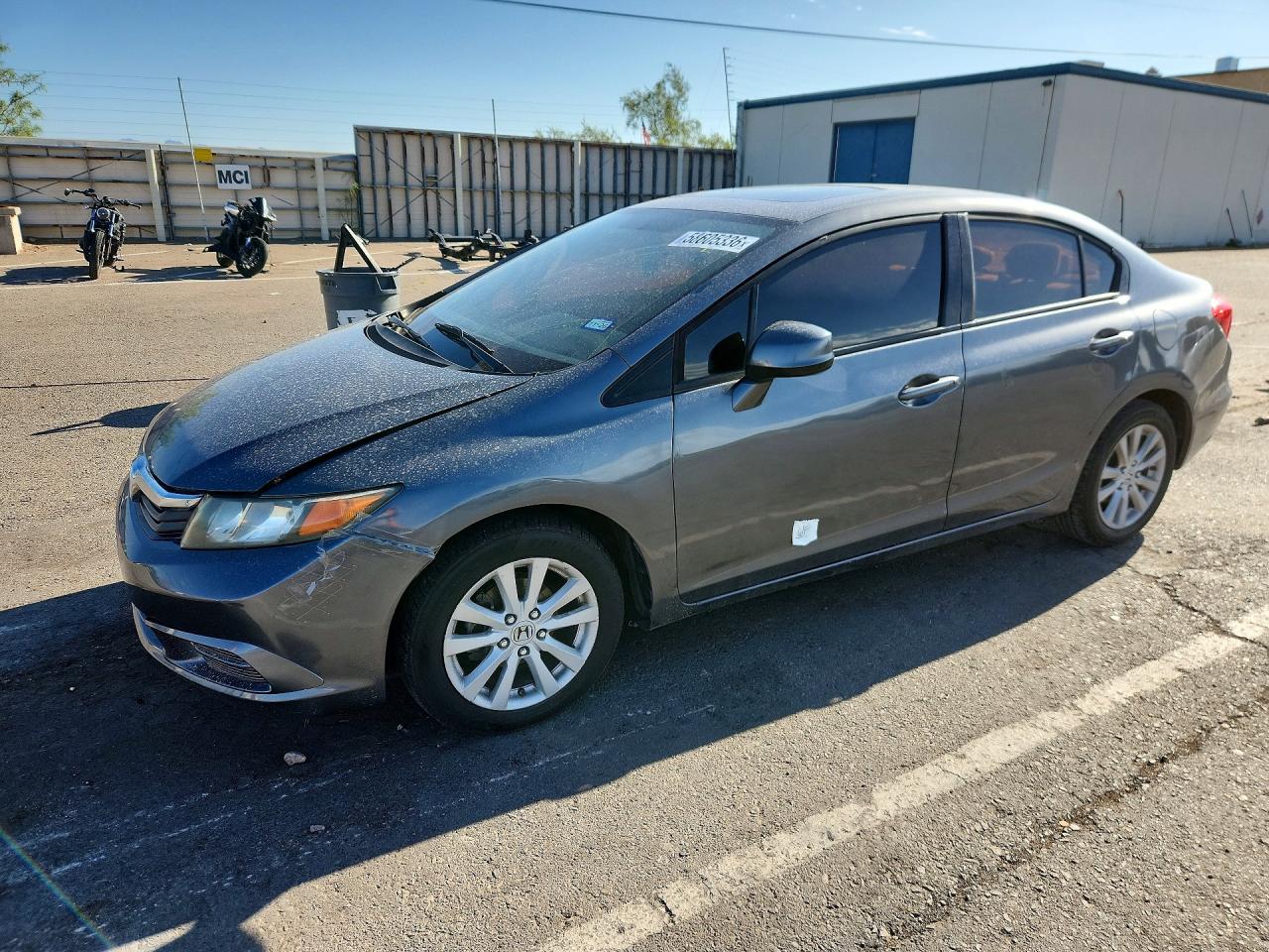2012 Honda Civic Ex Серый vin: 19XFB2F85CE050028