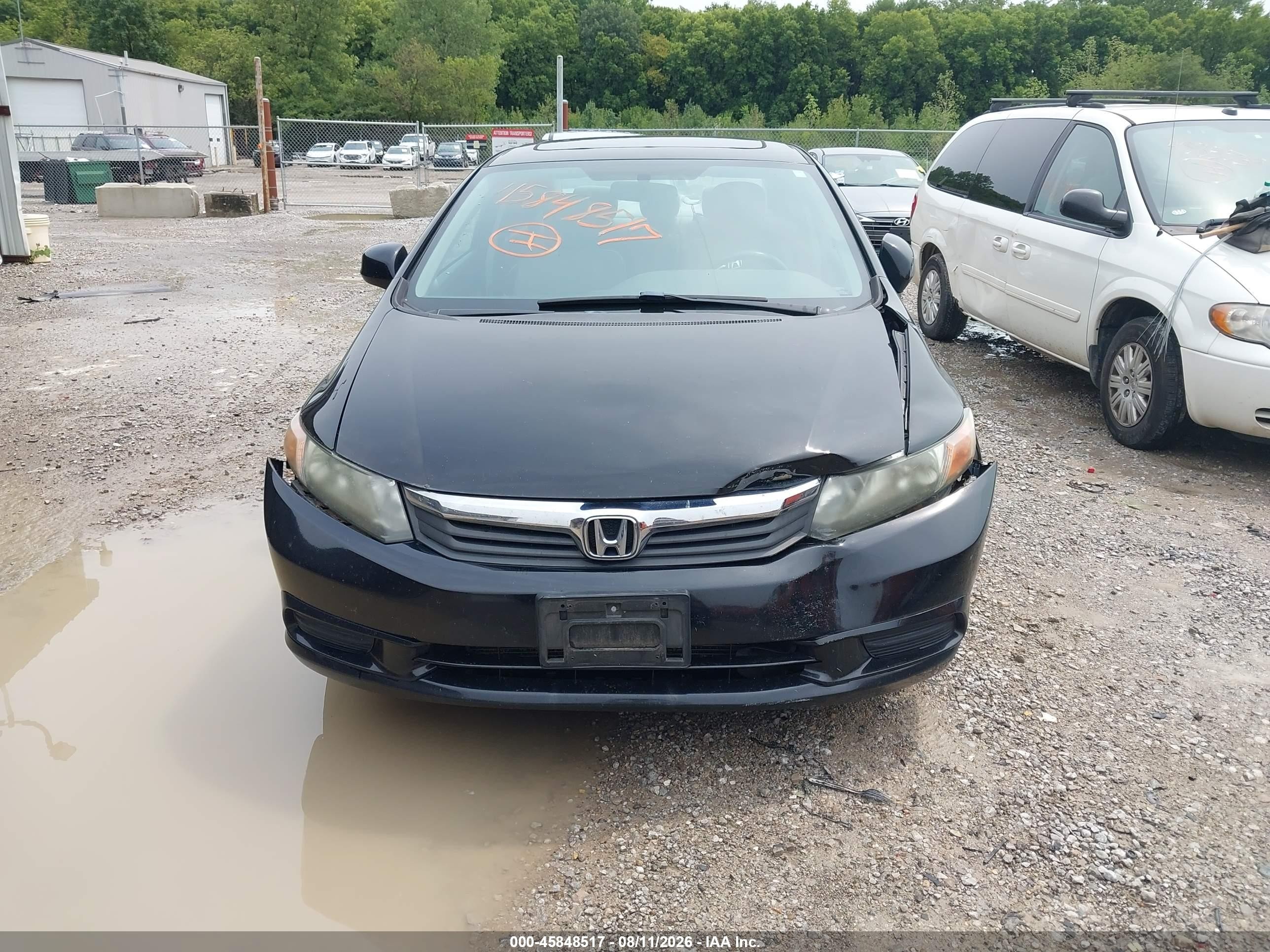 2012 Honda Civic Ex Black vin: 19XFB2F85CE055228