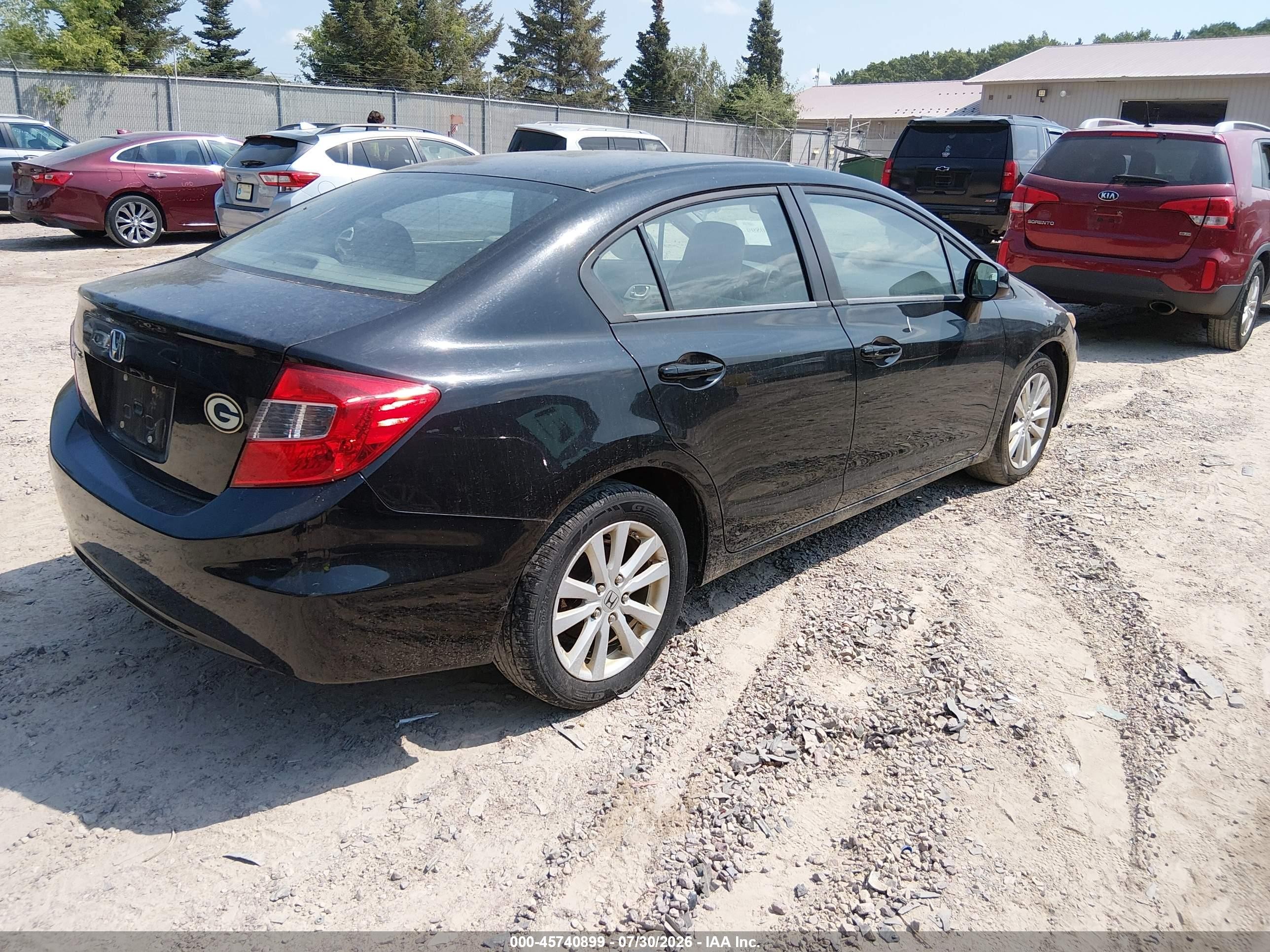2012 Honda Civic Ex Black vin: 19XFB2F85CE081313