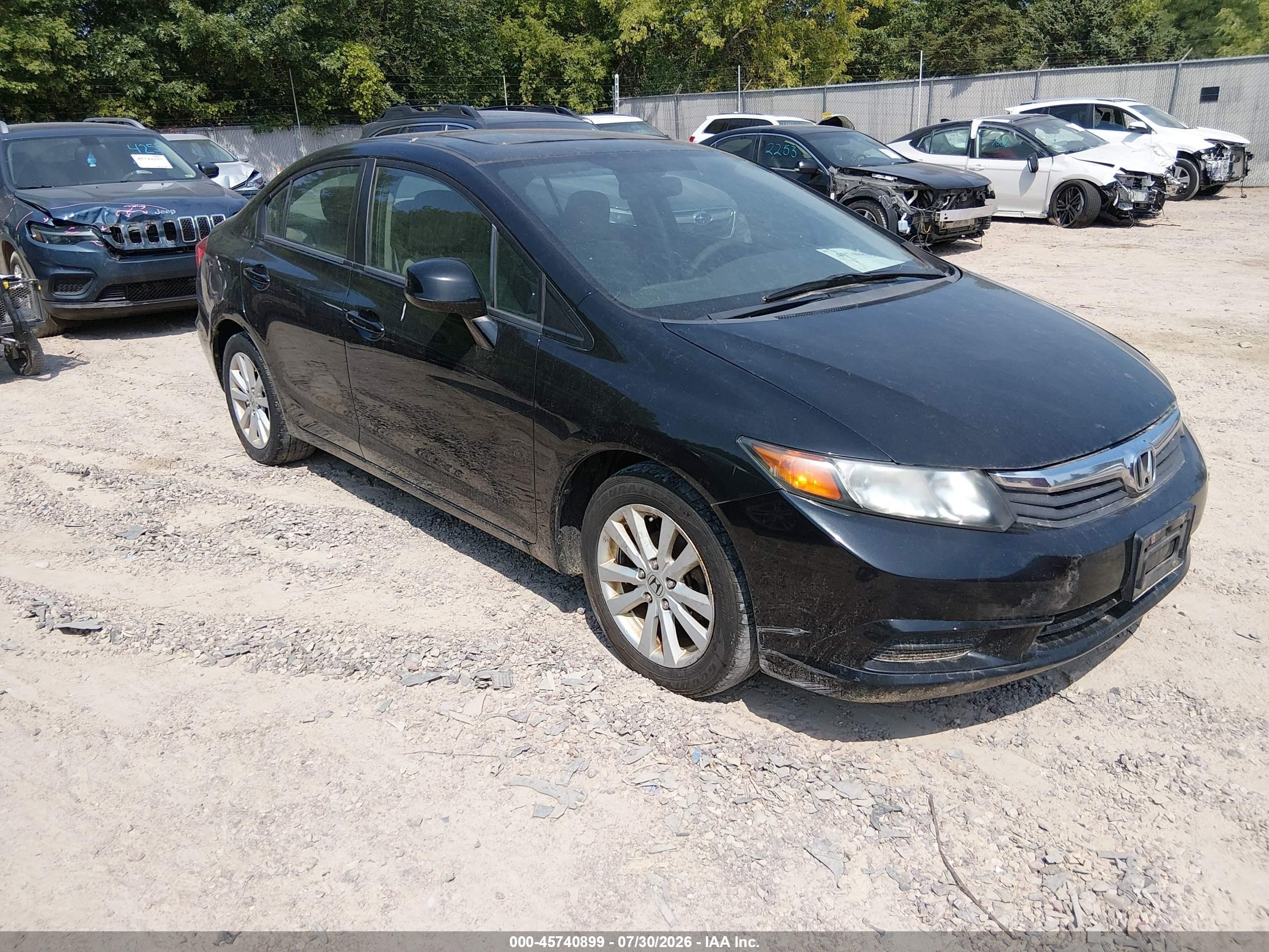 2012 Honda Civic Ex Black vin: 19XFB2F85CE081313