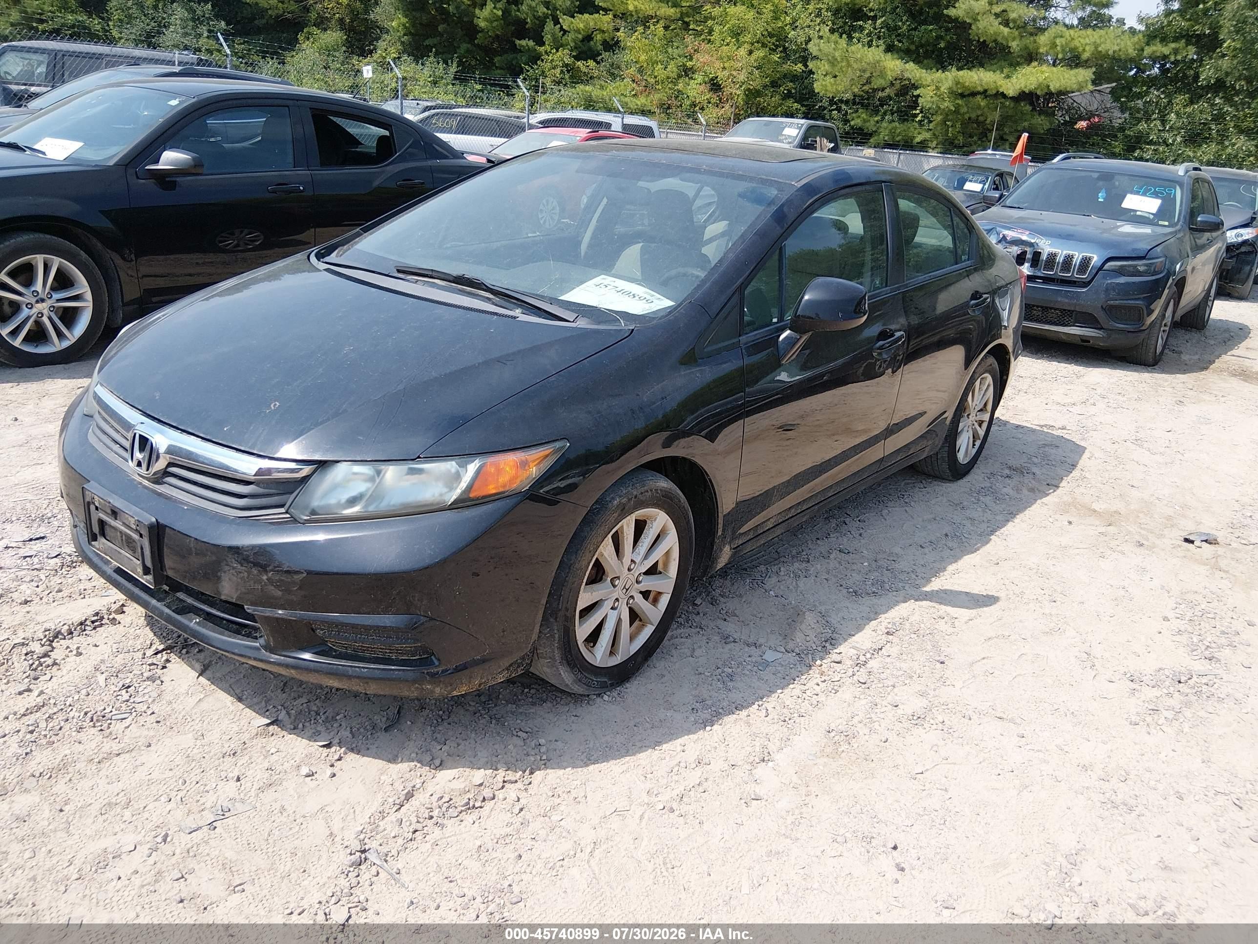 2012 Honda Civic Ex Black vin: 19XFB2F85CE081313
