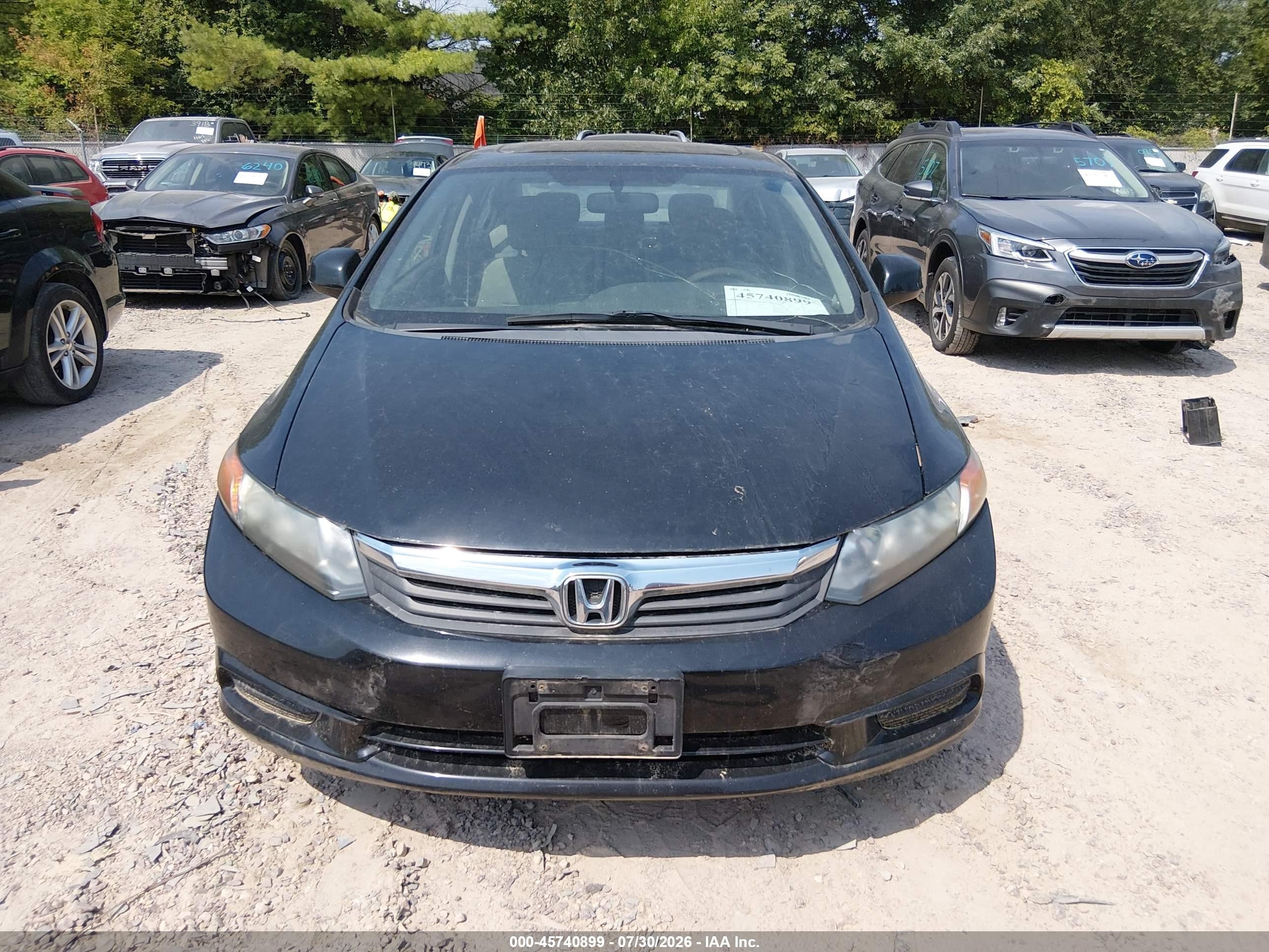 2012 Honda Civic Ex Black vin: 19XFB2F85CE081313