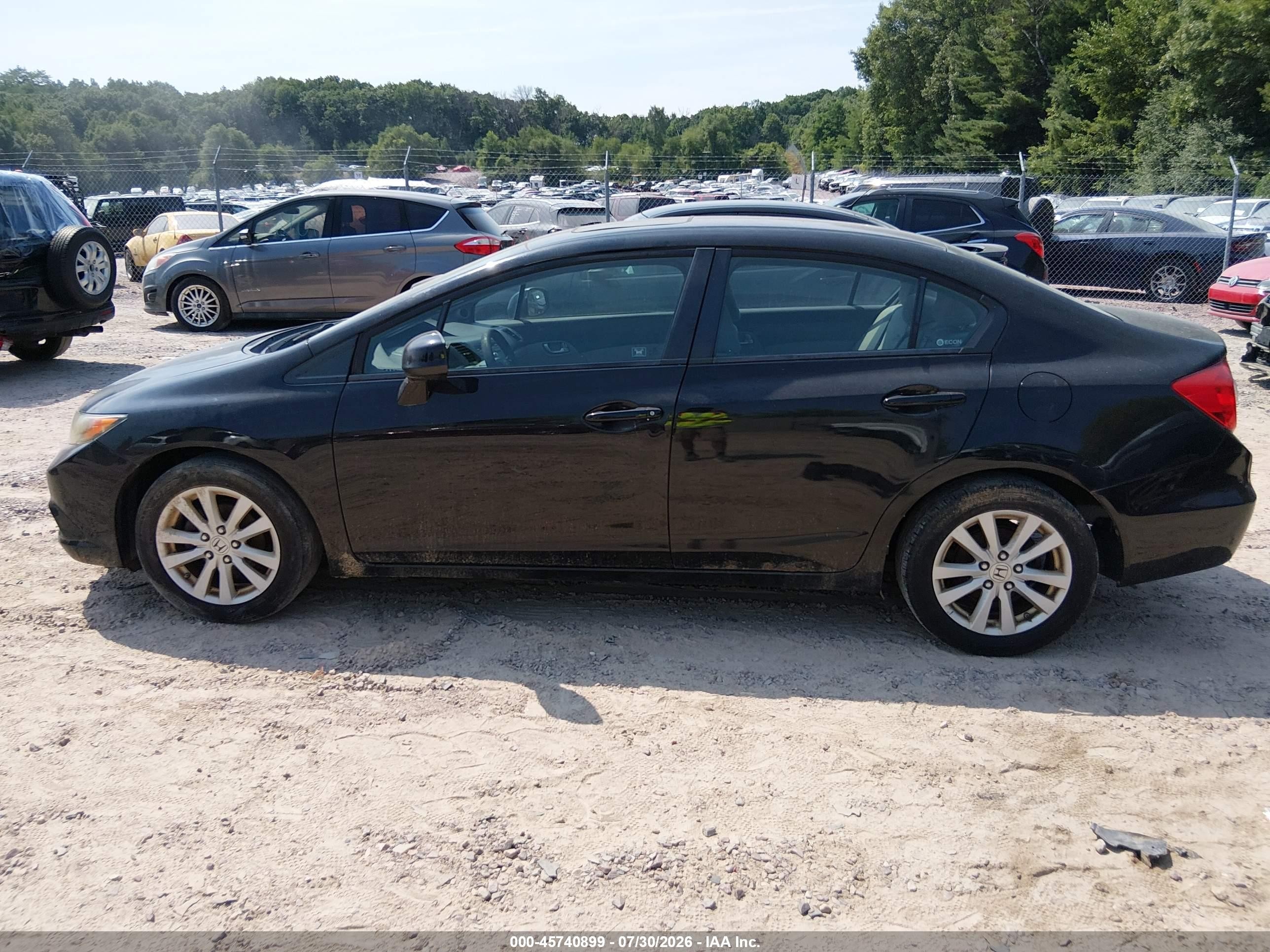 2012 Honda Civic Ex Black vin: 19XFB2F85CE081313