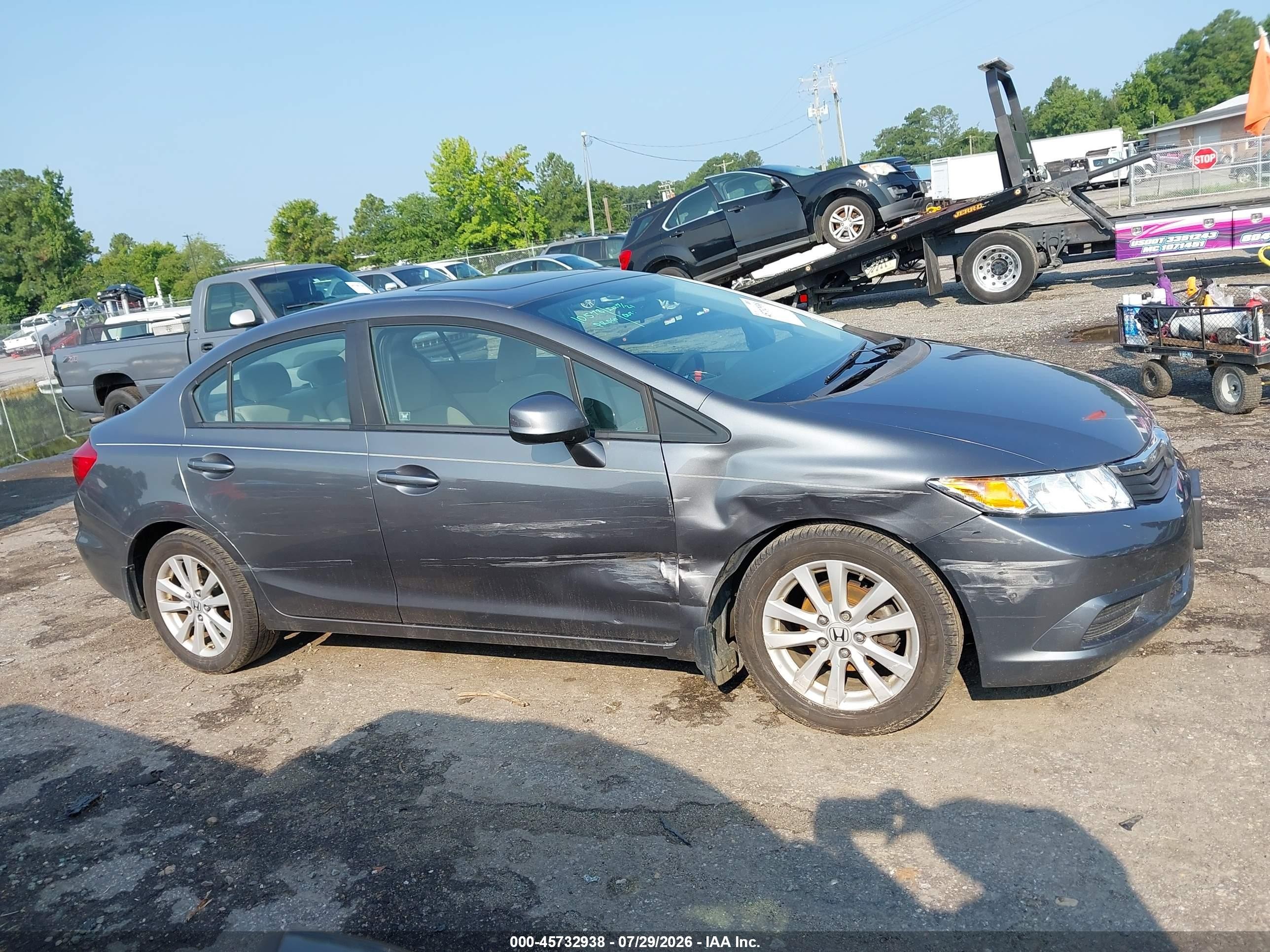 2012 Honda Civic Ex Серый vin: 19XFB2F85CE089718