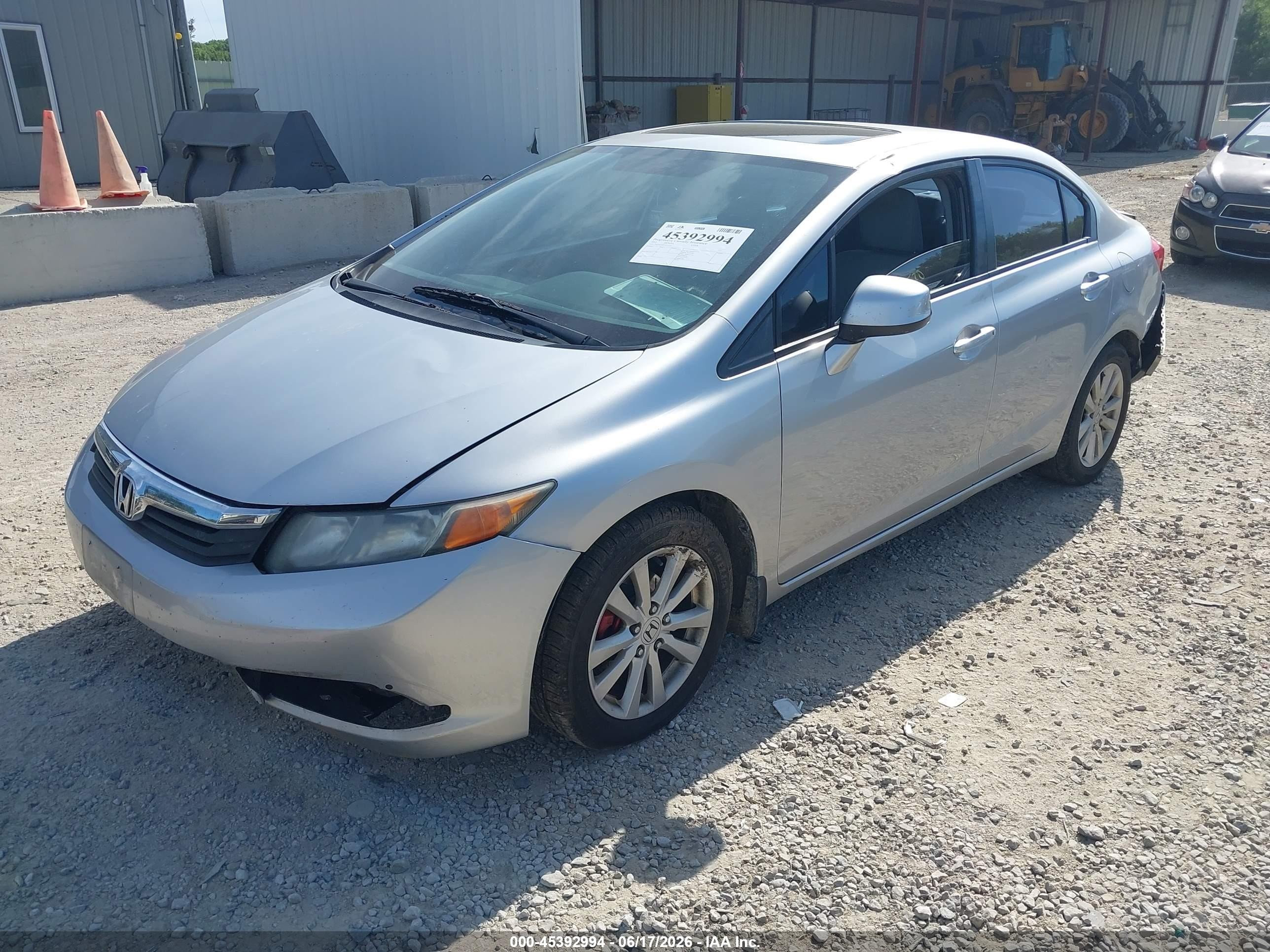 2012 Honda Civic Ex Silver vin: 19XFB2F85CE107151
